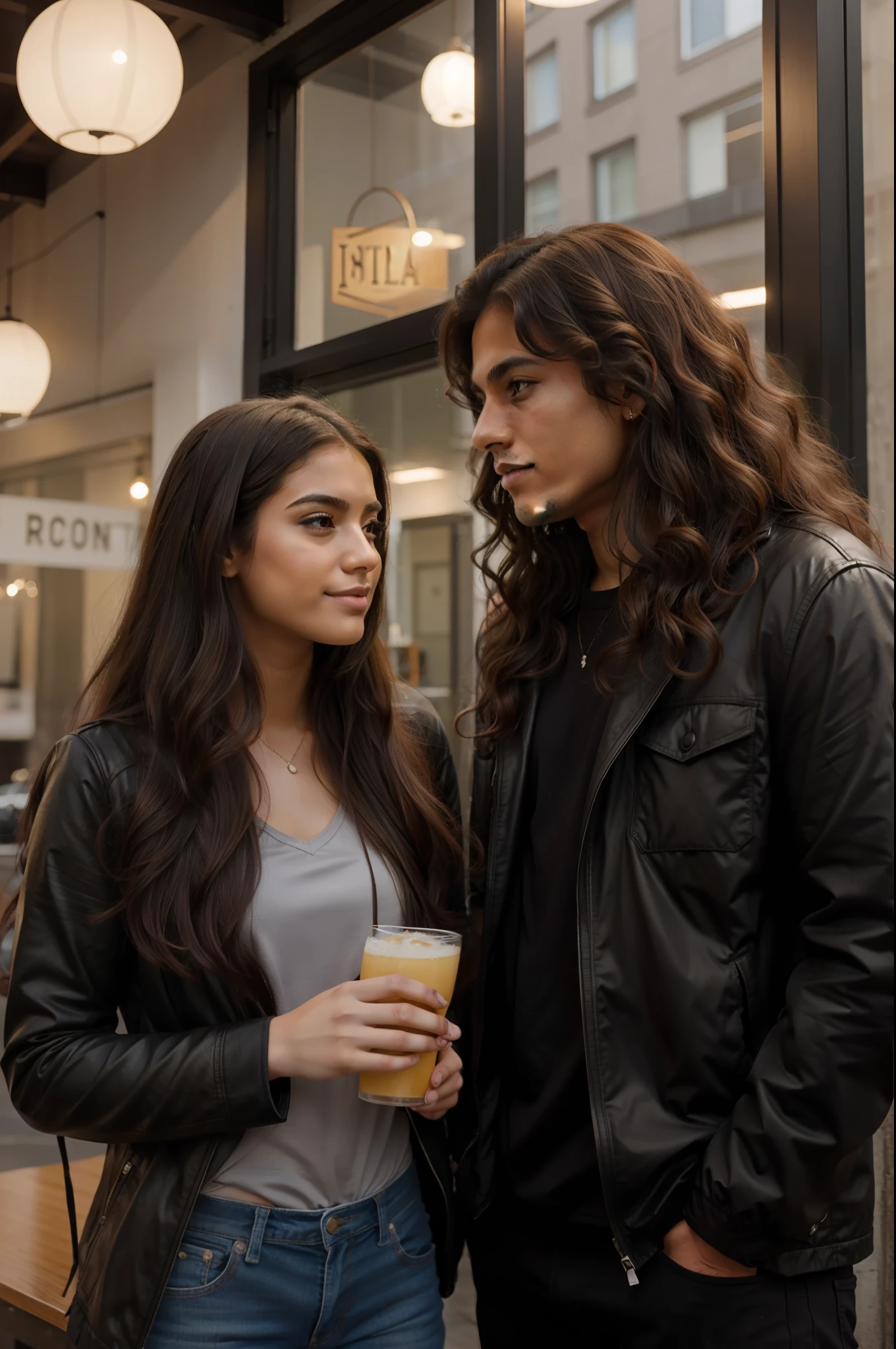 Straight-haired girl and 23-year-old Hispanic man with curly hair