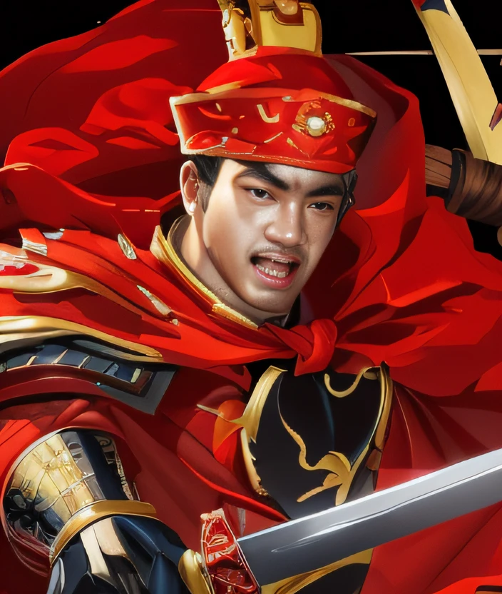 Man with a sword and a red cloak