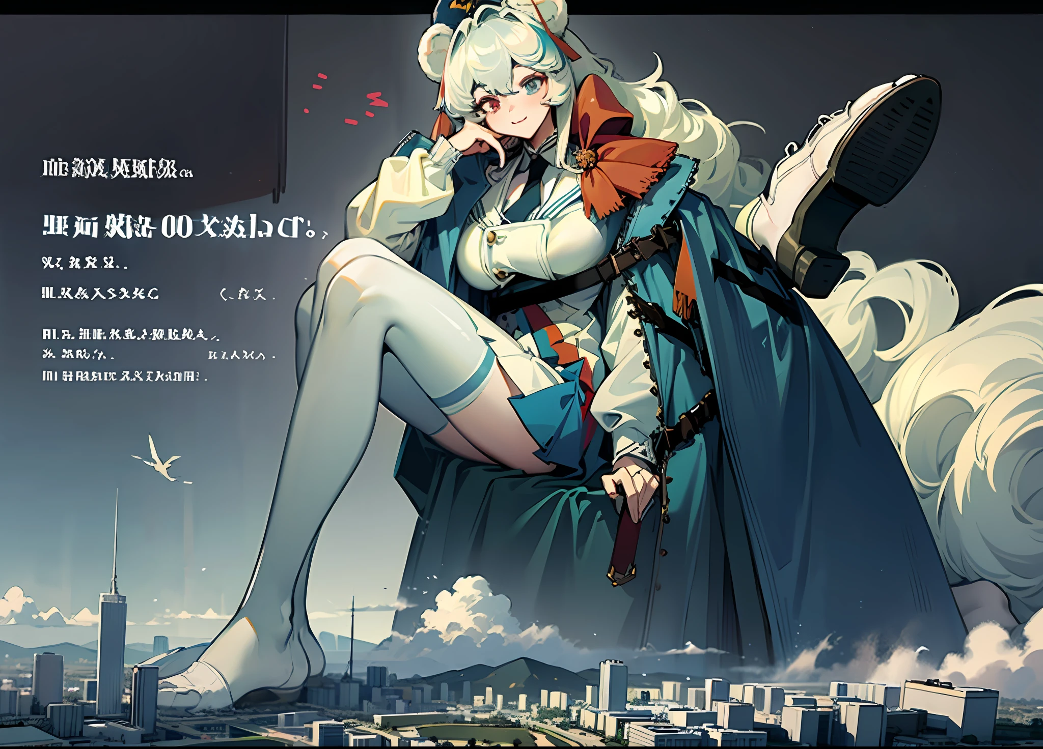(best qualtiy),(tmasterpiece:1.1), (in a panoramic view:1.4),(full bodyesbian:1.05),Clear and sharp,exteriors,Look at the viewer,Huge giantess,giantess art,The giantess has huge breasts,Giantess walks the streets of the city without shoes,Wear stockings on your legs,The giantess is 100 meters tall,, There is a group of people at the feet of the giantess,The crowd was only as tall as her toes,urban backdrop,Huge maiden,(Mature teenage girls have huge breasts),(Teenage girls have a sense of oppression:1.5),(The girl reveals her feet dressed in thin white silk:1.2),(Girl showing her feet in white stockings),(Mature maidens wear very little),(Girls have athlete's foot)