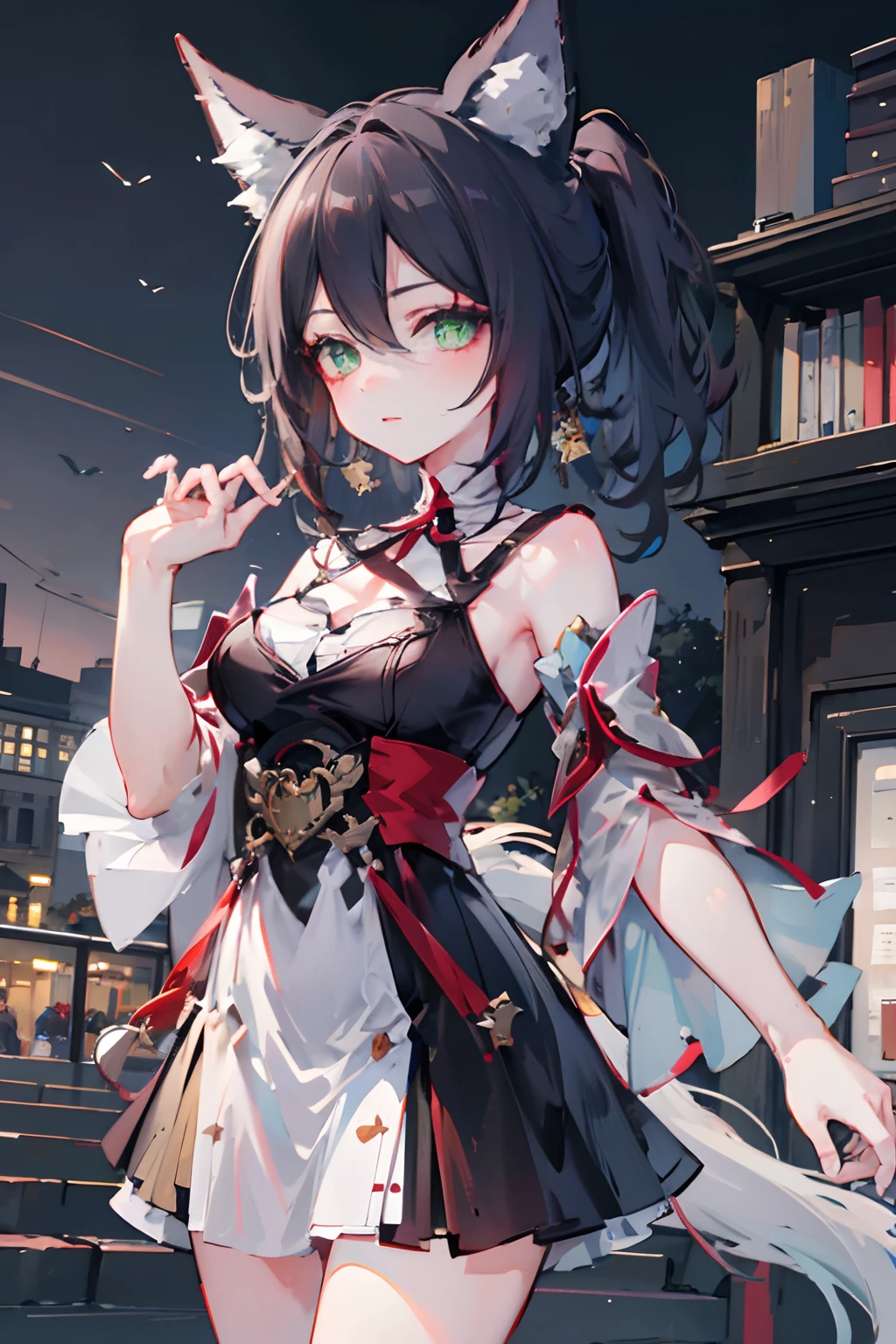 1girl,nightcity,face to the viewer,petite