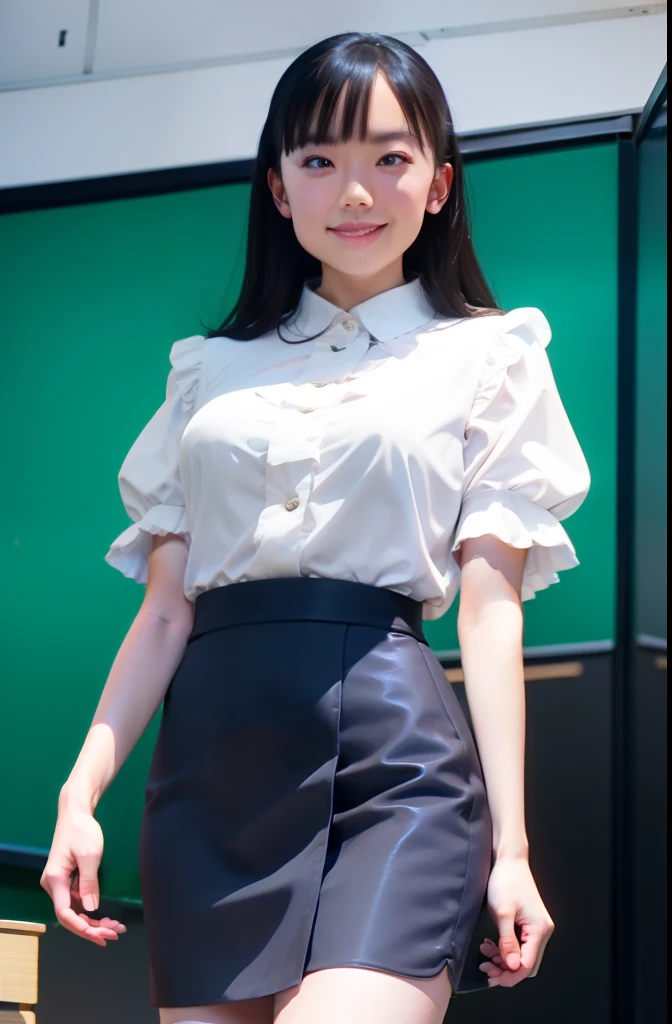 Create an office worker beauty,wearing short skirt,Pretty legs