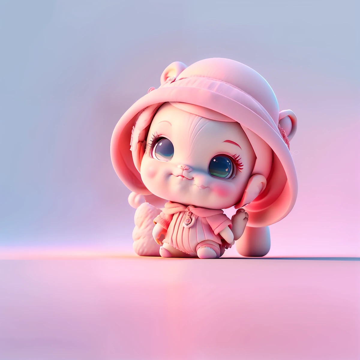 A cartoon girl in a hat and pink dress, Cartoon Cute, tchibi, Cute girl, Ruan cute vtuber, Cute cartoon, Cute woman, Cute cartoon character, Cute cartoon style, wearing a cute hat, adorable expression, She wears a cap, Cute:2, cute character, Girl, chibi girl, cas