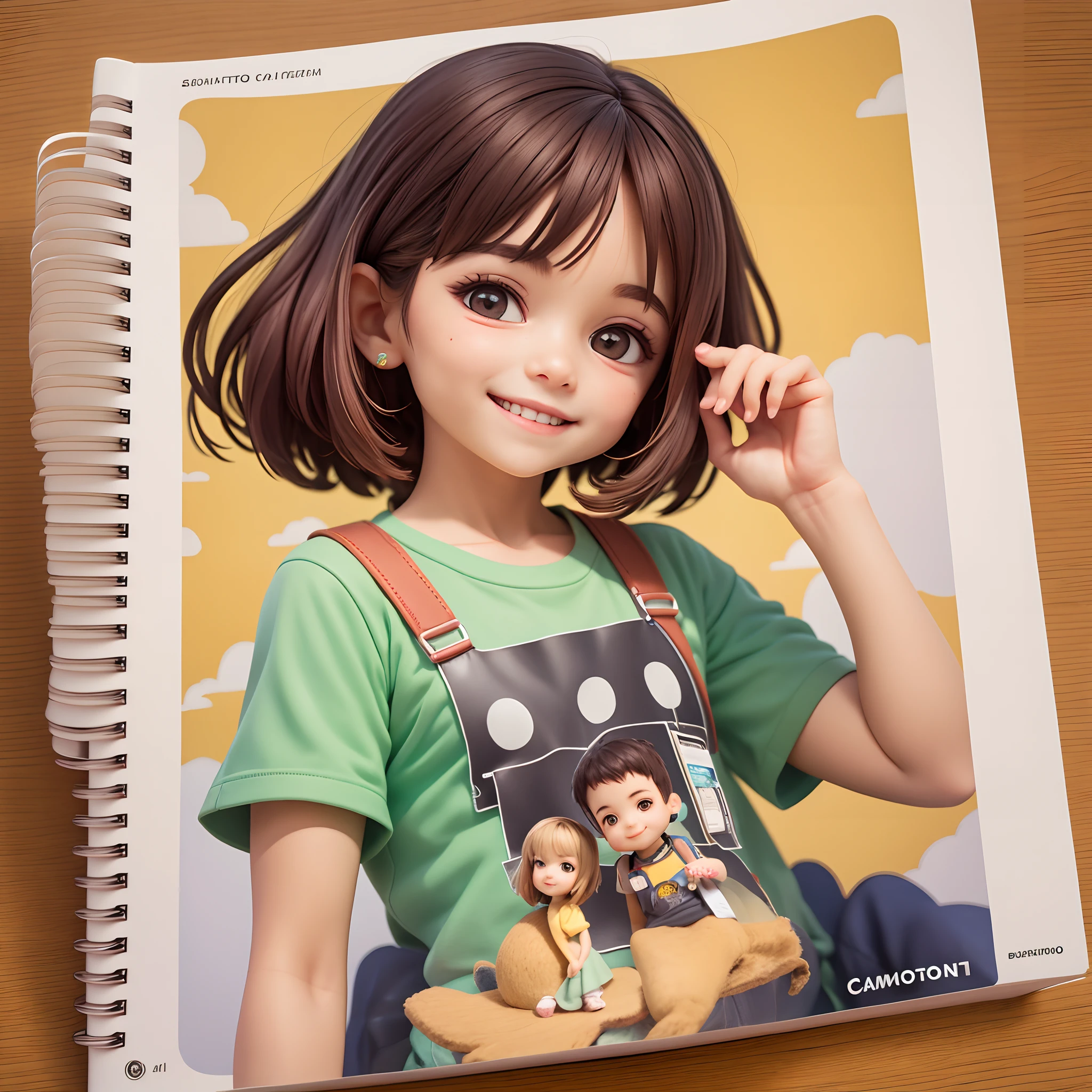 Mini avatar,garoto,segurando um notebook,camisa do brasil, sweet smile