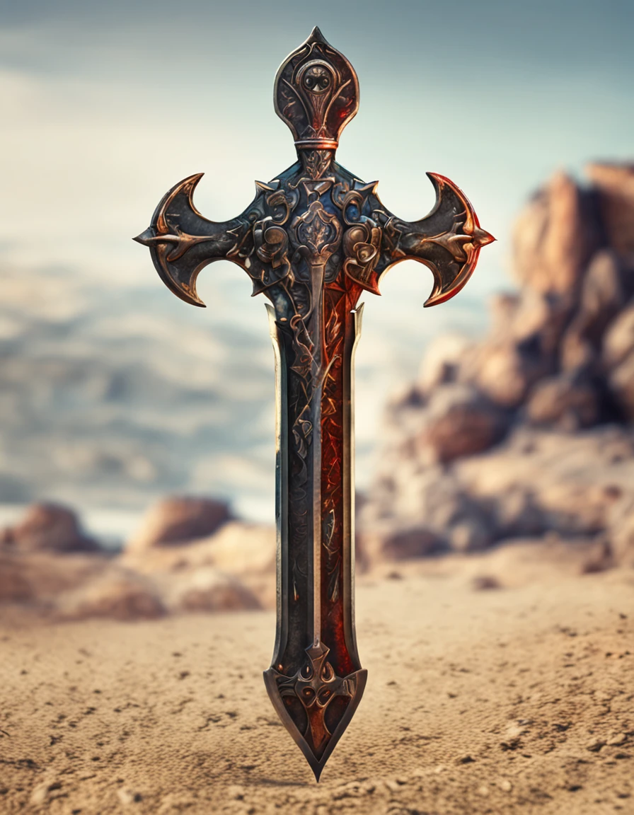 A detailed sword in the ground