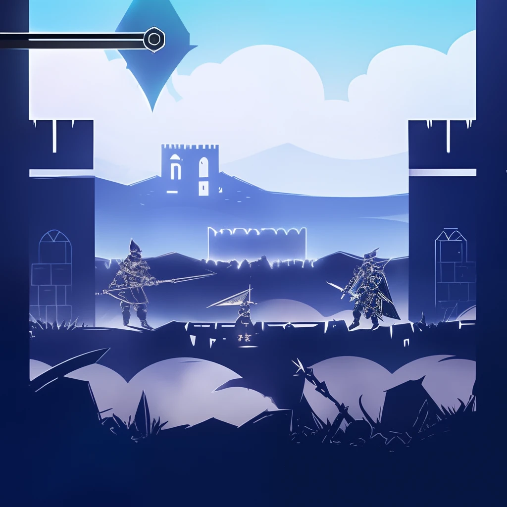 (darkflatartai)++, a castle,soldiers fight with devil