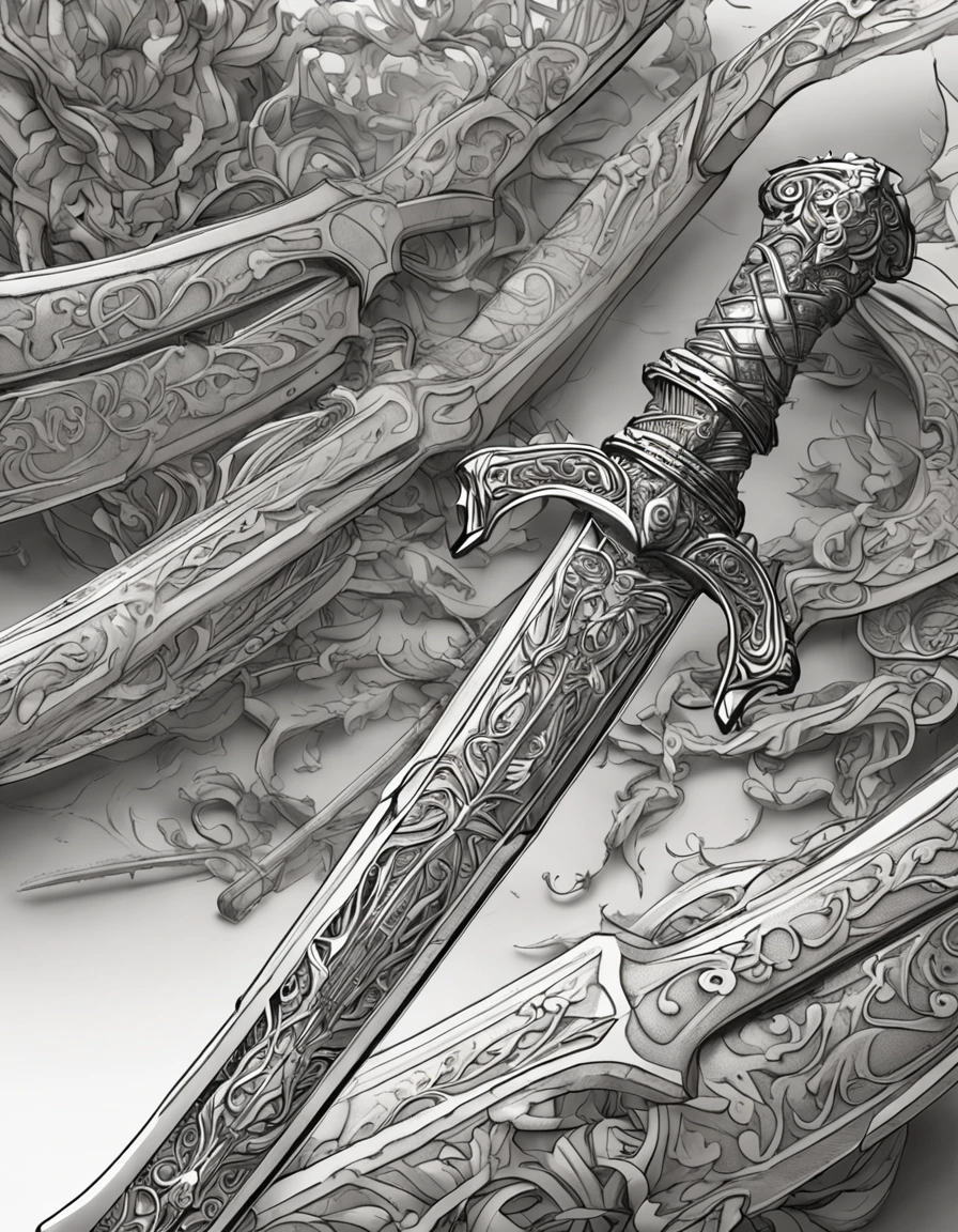 An intricate detailed sword