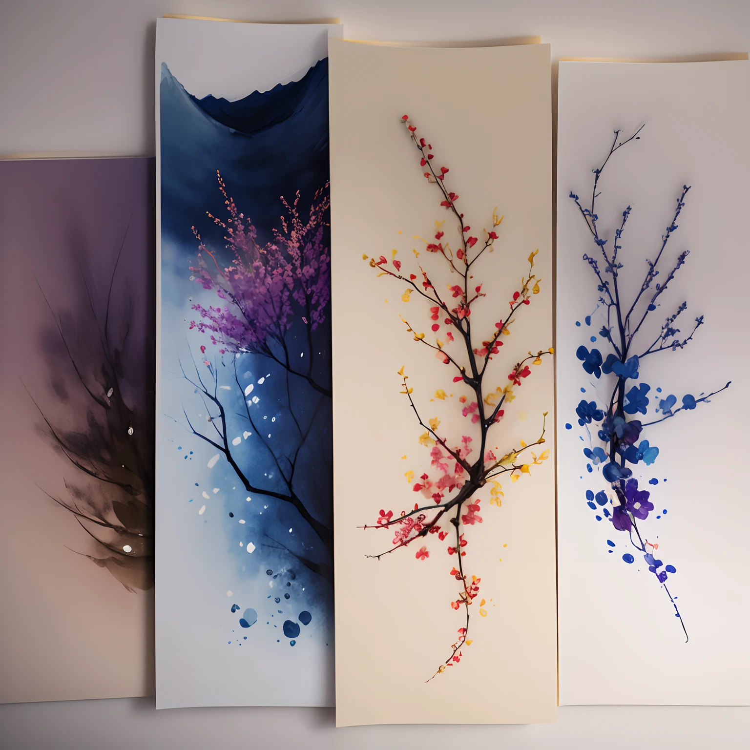 The Changing of the Four Seasons、aquarelle --auto