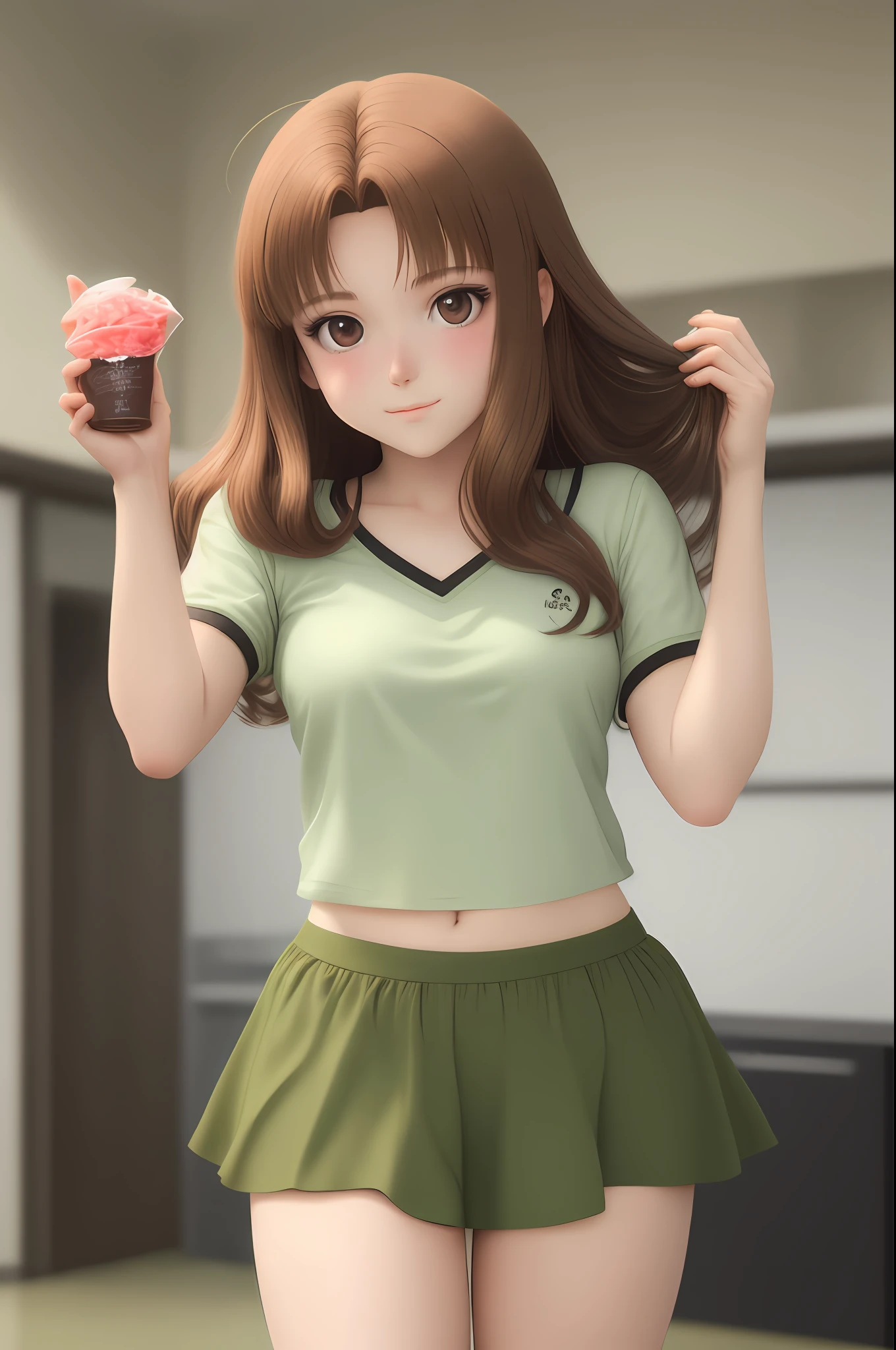 Imagem em 4K de garota anime de , with medium-sized seriousness and straight hair,totalmente pelada, se masturbando.