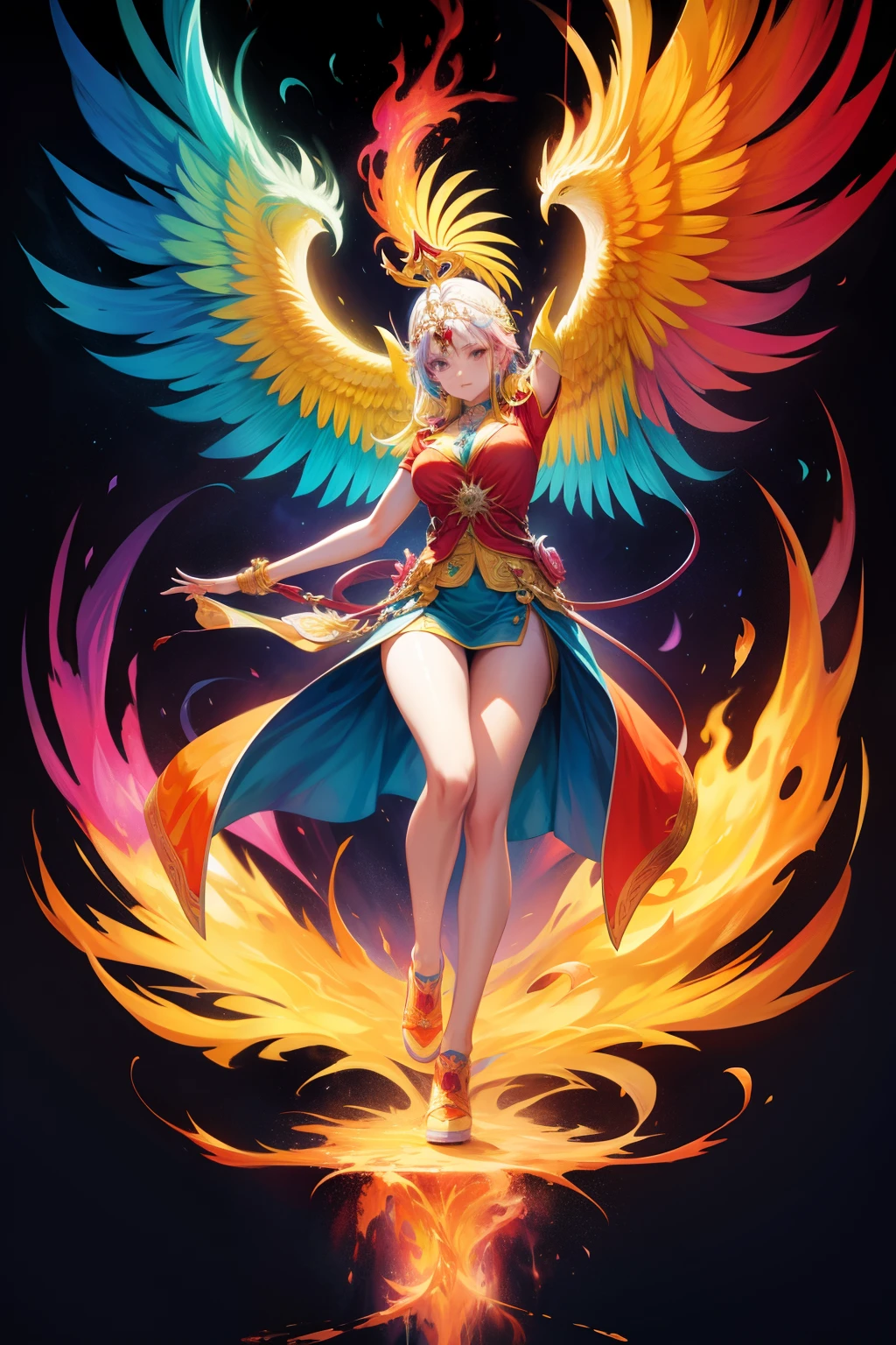 Colorful divine phoenix