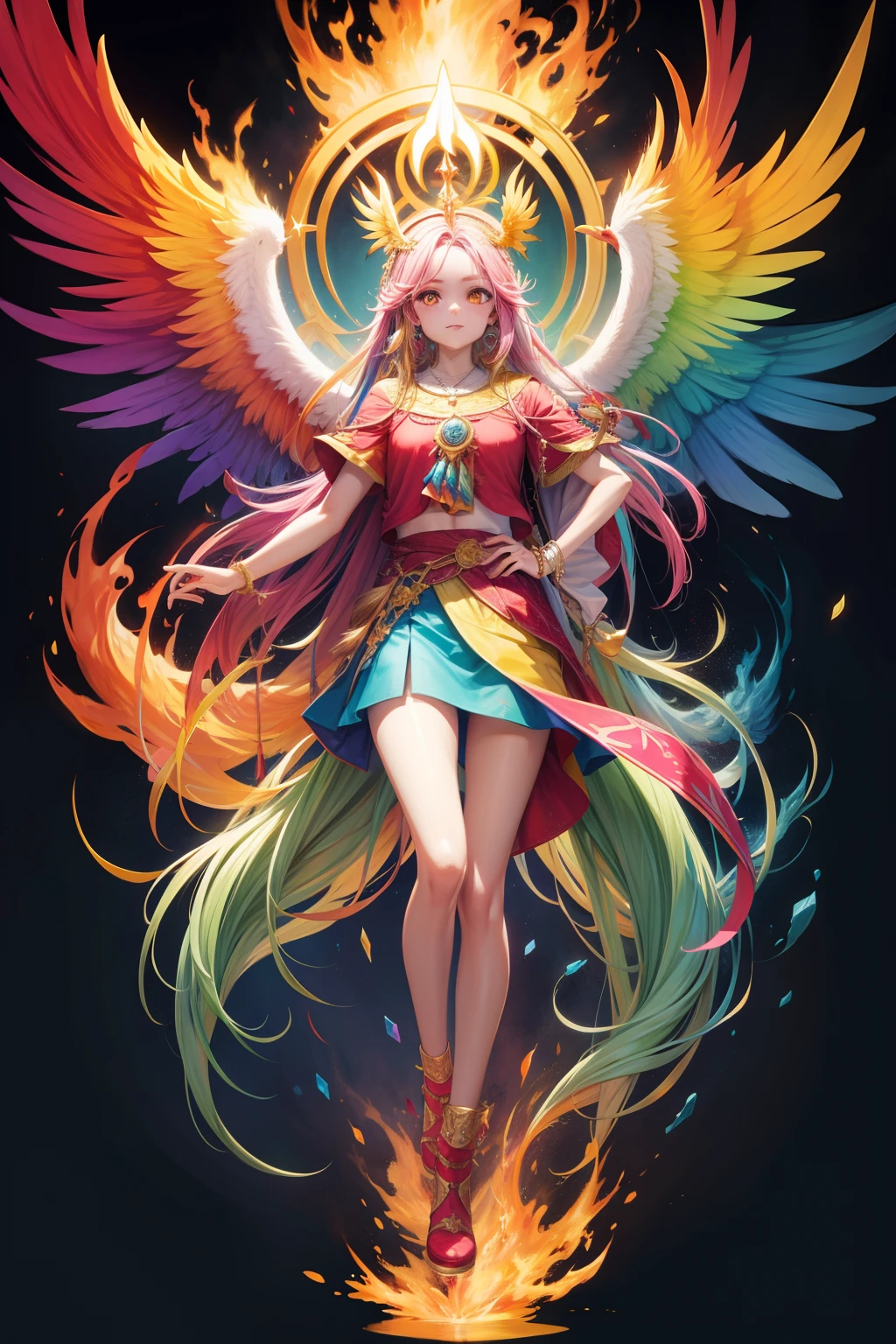 Colorful divine phoenix