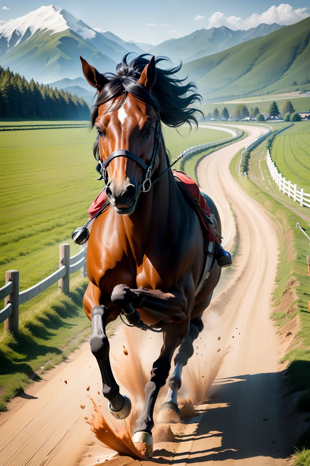 A horse gallops,Realiy,Running horses,Hakuba,Galloping across the steppe,frontage,Best quality at best