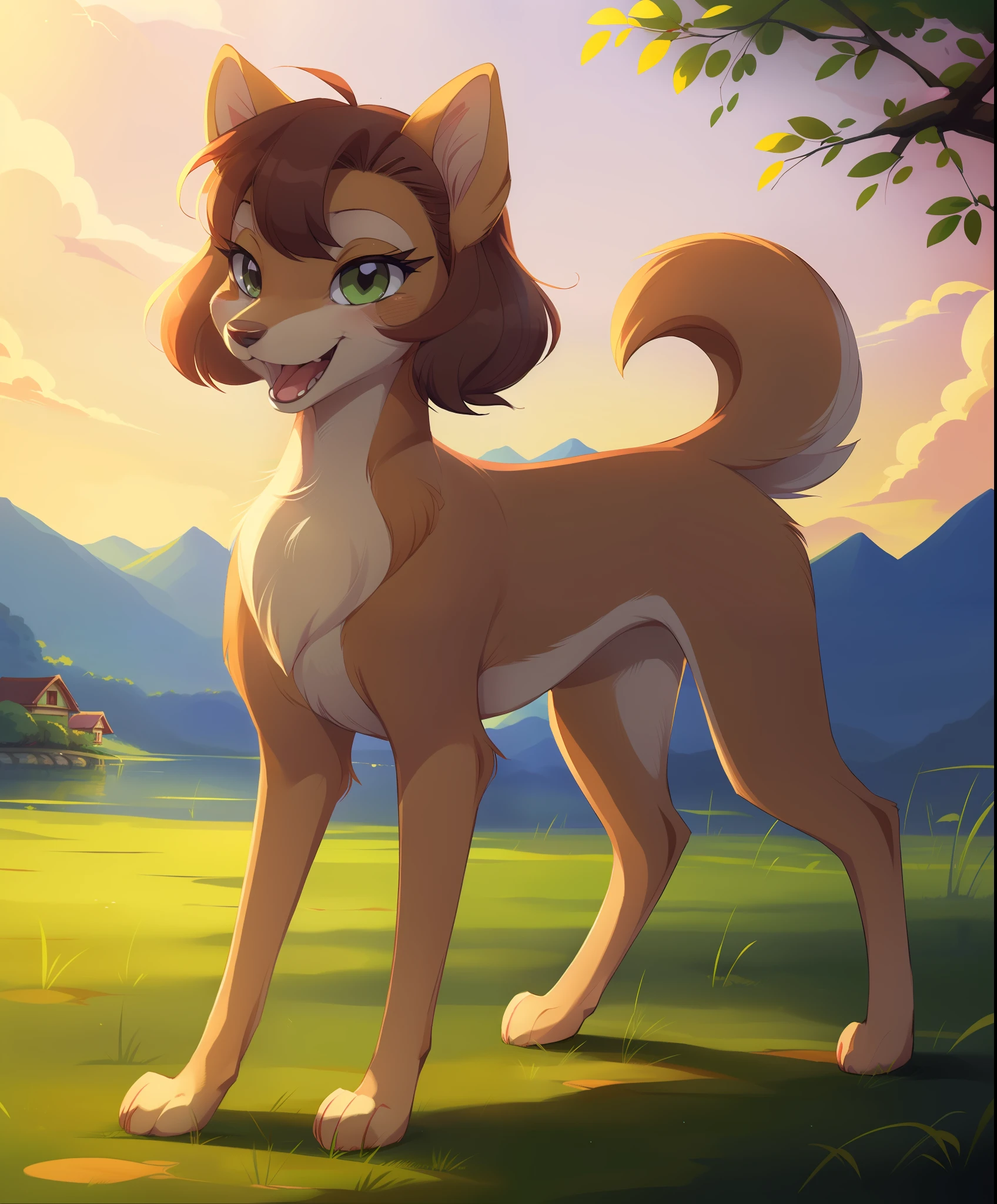 Rabbit girl, copper hair, perfect face, laughing, (curly bob hair), (tan:1.5), (tan-lines:1.3),  long lashes, , BREAK, furry ears, collarbone, ((flat-chested)), BREAK, Serene lake surrounded by rolling hills, tall grass, and a clear blue sky, offering a peaceful idyllic countryside setting, nude, naked, no clothes, detailed breasts, detailed vagina, sitting on rock, legs spread, blushing, 