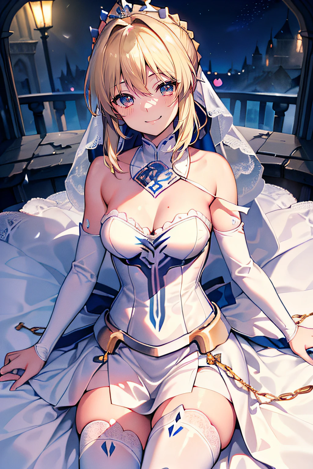 ((top quality, 8K, masterpiece: 1.3)), ((Saber)), (((Artoria Pendragon))), very detailed face and skin texture, (Ai-chan, Mirai Ozaki), detailed eyes, double eyelids, ((smiling, inviting the beloved to have sex with her)), ((face like a rutting heat)), ((heart-shaped pupil: 1.1))