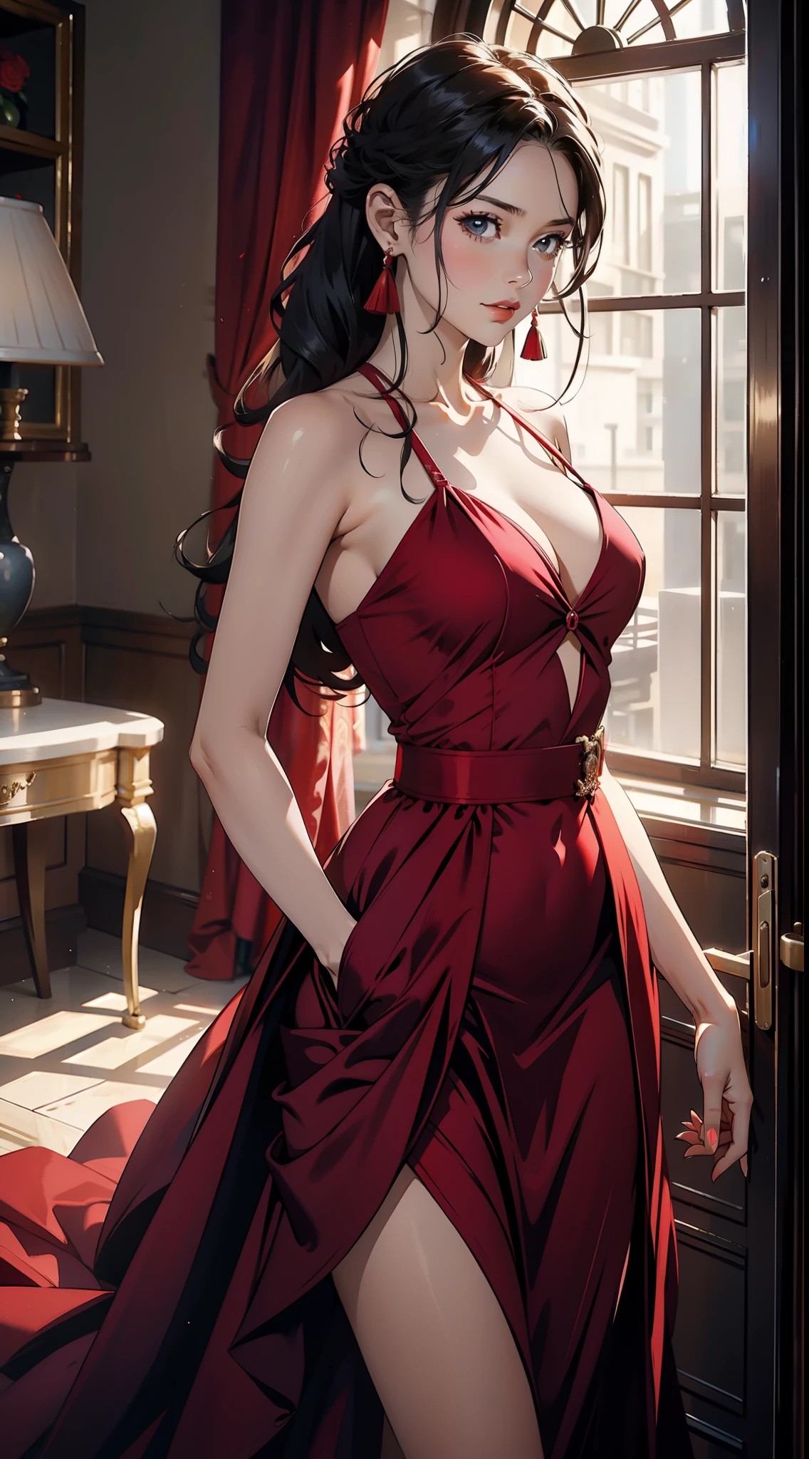 actress, red dress