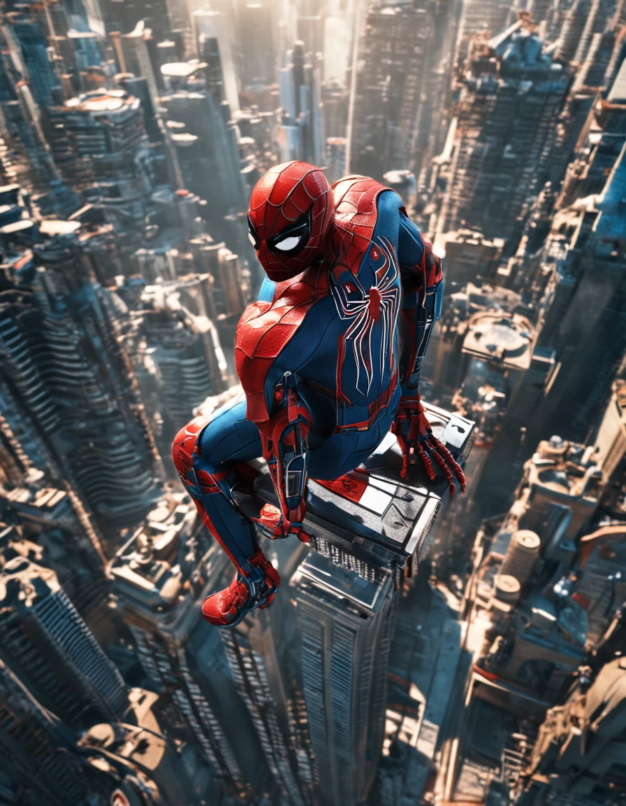 (cyborg:1.2) robot spiderman, (((kinetic))), masterpiece full body, high definition, 8k, very high quality, high details face, sharp, dof ,depth_of_field, style of midjourney , cinematic, contrasting, detailed, 8k, sharp focus, cyberpunk