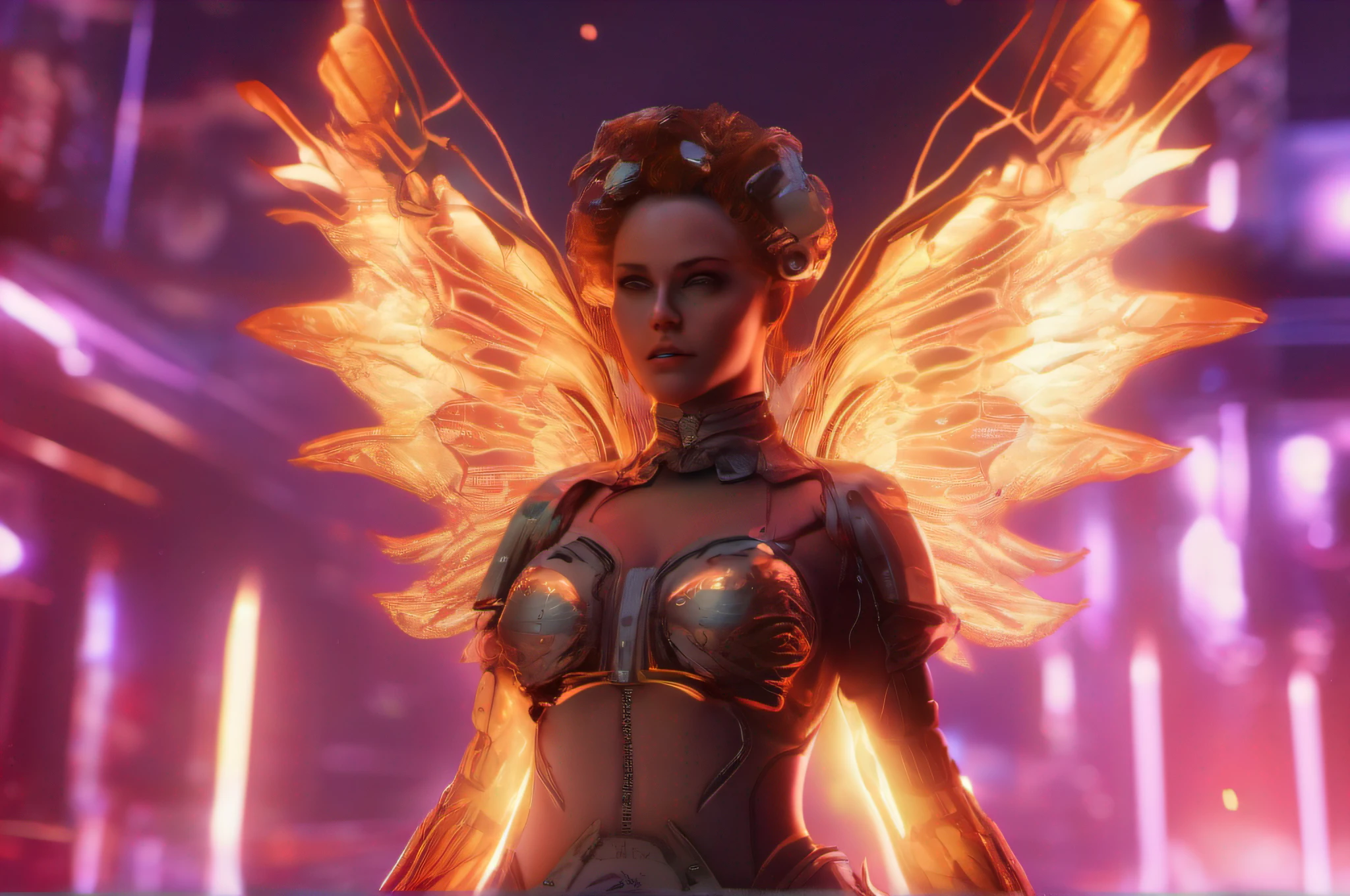 sd_xl_base_1.0fire as part of human body woman sexy, with wings in motion, fiery, front facing, full body, front side, subsurface scattering, transparent, translucent skin, glow, bloom, Bioluminescent liquid,3d style,cyborg style,Movie Still,Leonardo Style, warm color, vibrant, volumetric light, in future city in flames,SteelHeartQuiron character,NightmareFlame,bingnvwang,glow,steampunk style,