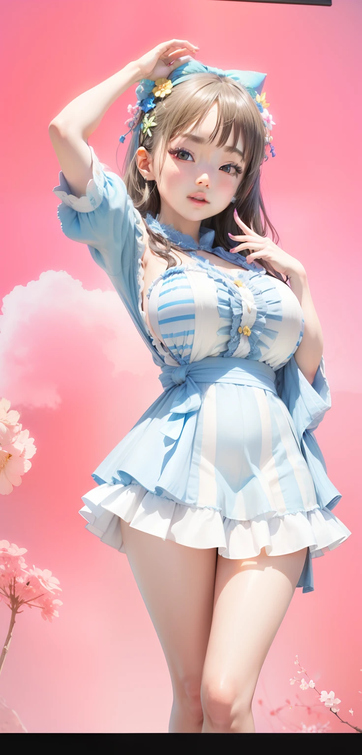 １People Gal
Real、realisticlying、Raw foto、hyperdetailed face（The face of the Japan idol）、hyper detailed background（blue-sky、Summer beaches）、detailed costume（off shoulders、a miniskirt）、hyperdetailed body（large full breasts、thighs thighs thighs thighs）、Dynamic Poses