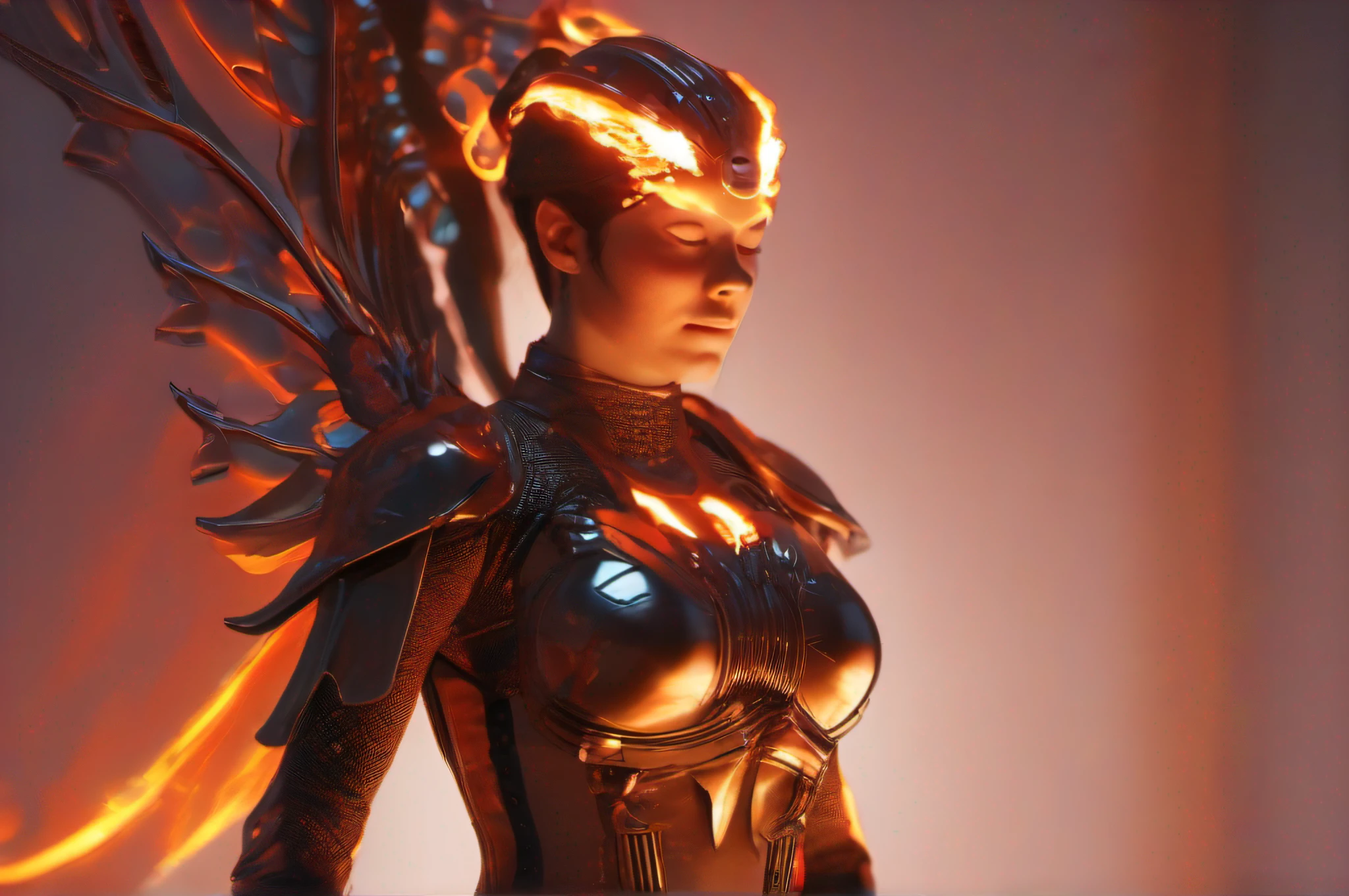 sd_xl_base_1.0fire as part of human body woman sexy, with wings in motion, fiery, front facing, full body, front side, subsurface scattering, transparent, translucent skin, glow, bloom, Bioluminescent liquid,3d style,cyborg style,Movie Still,Leonardo Style, warm color, vibrant, volumetric light, in future city in flames,SteelHeartQuiron character,NightmareFlame,bingnvwang,glow,steampunk style,