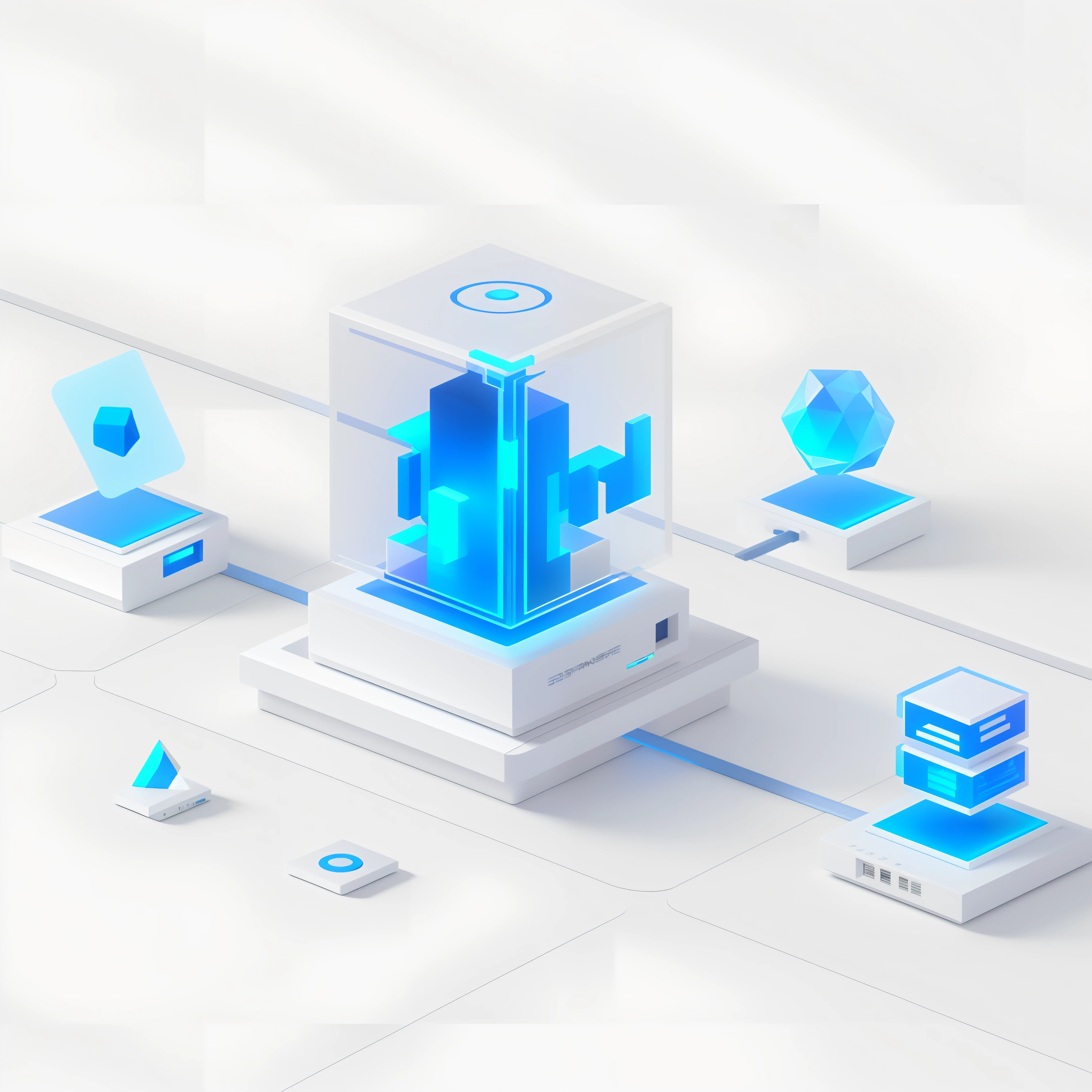 There are a lot of different devices connected together, prerendered isometric graphics, optane render, depicted as a 3 d render, 3d isometric, 3 d isometric, blueshift render, isometric illustration, isometric 3d render, computer render, isometric design, Isometric style, isometric 8k, geometric 3 d render