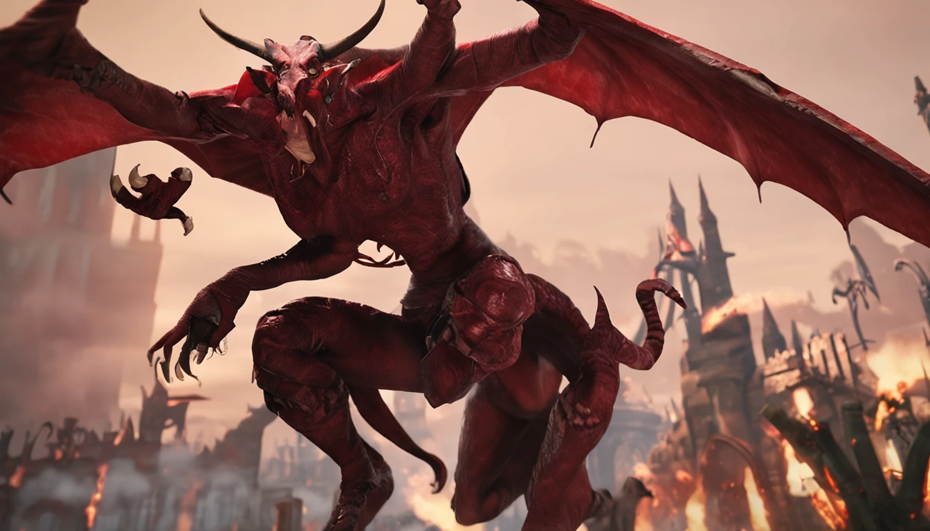 Tiefling, the woman in Baldur's Gate 3,with fair skin,The pupils are red