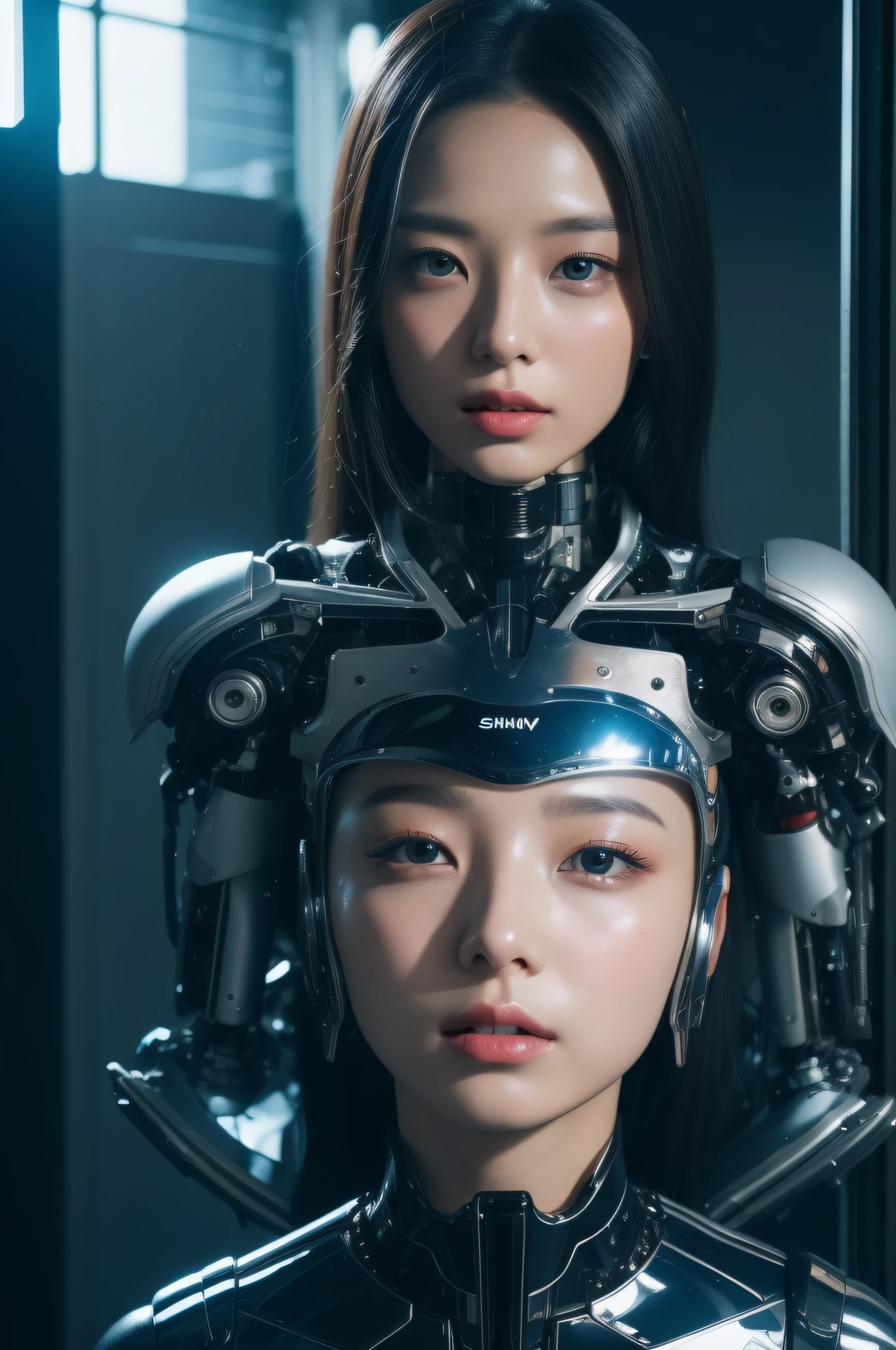Beautie、Beautuful Women、shinny skin、shiny lip、cyborgs、Mechanical City、near future