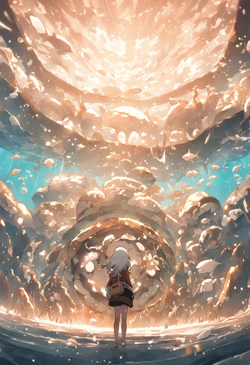 Undersea juvenile silver-haired shell house