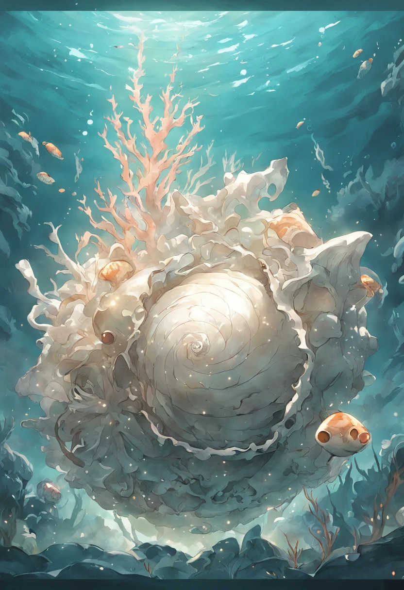 Undersea juvenile silver-haired shell house