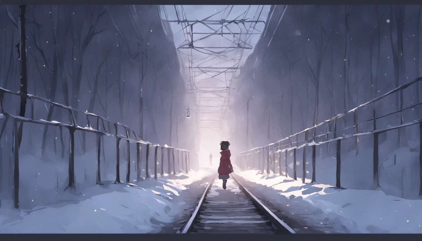 After passing through the long tunnel of the border, it was a snowy country. The bottom of the night turned white. The train stopped at the traffic light.
　My daughter stood up from the seat on the other side and dropped the glass window in front of Shimamura. The cold air of the snow flowed in. She climbed out the window and shouted into the distance,
"Station length an, station length an"
　The man who slowly stepped on the snow with the light turned down was wrapped over his nose with a lapel wrap and hat fur hanging over his ears.
　When Shimamura looked out, wondering if it was already that cold, he saw that the barracks that looked like railway government buildings were scattered coldly at the foot of the mountain, and the color of the snow was swallowed up by darkness before he could go that far.
