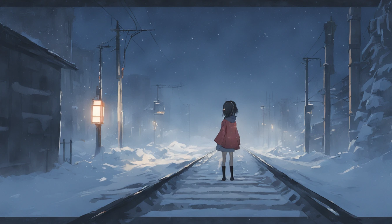 After passing through the long tunnel of the border, it was a snowy country. The bottom of the night turned white. The train stopped at the traffic light.
　My daughter stood up from the seat on the other side and dropped the glass window in front of Shimamura. The cold air of the snow flowed in. She climbed out the window and shouted into the distance,
"Station length an, station length an"
　The man who slowly stepped on the snow with the light turned down was wrapped over his nose with a lapel wrap and hat fur hanging over his ears.
　When Shimamura looked out, wondering if it was already that cold, he saw that the barracks that looked like railway government buildings were scattered coldly at the foot of the mountain, and the color of the snow was swallowed up by darkness before he could go that far.