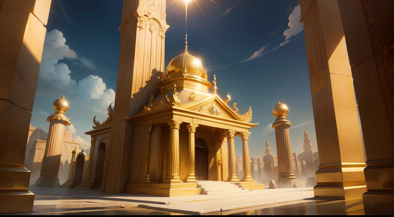 The Temple of Treasure (around treasures) beauytifull wonderfull amazing art (gold precious rocks arround)