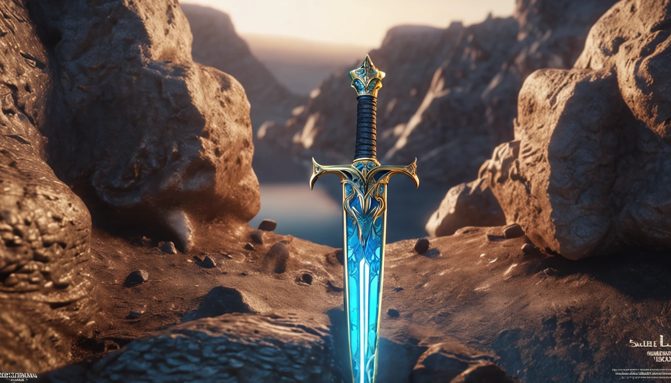 Excalibur, Exquisite handle, The sword body is delicate and exquisitely ornamented,(((The body of the sword is designed with blue opal and light green particle effect alien patterns:1.3))), Edge, (The sword body is symmetrically ornamented:1.3), (Excalibur's entire blade is centered:1.3), Mid-range close-up,(Overall silhouette:1.3),(Fantastic landscape painting:1.2), Ultra photo realism, super-fine, 8K, Premium wallpapers, Highest image quality, 3D,C4D, Master masterpieces, octane rendering