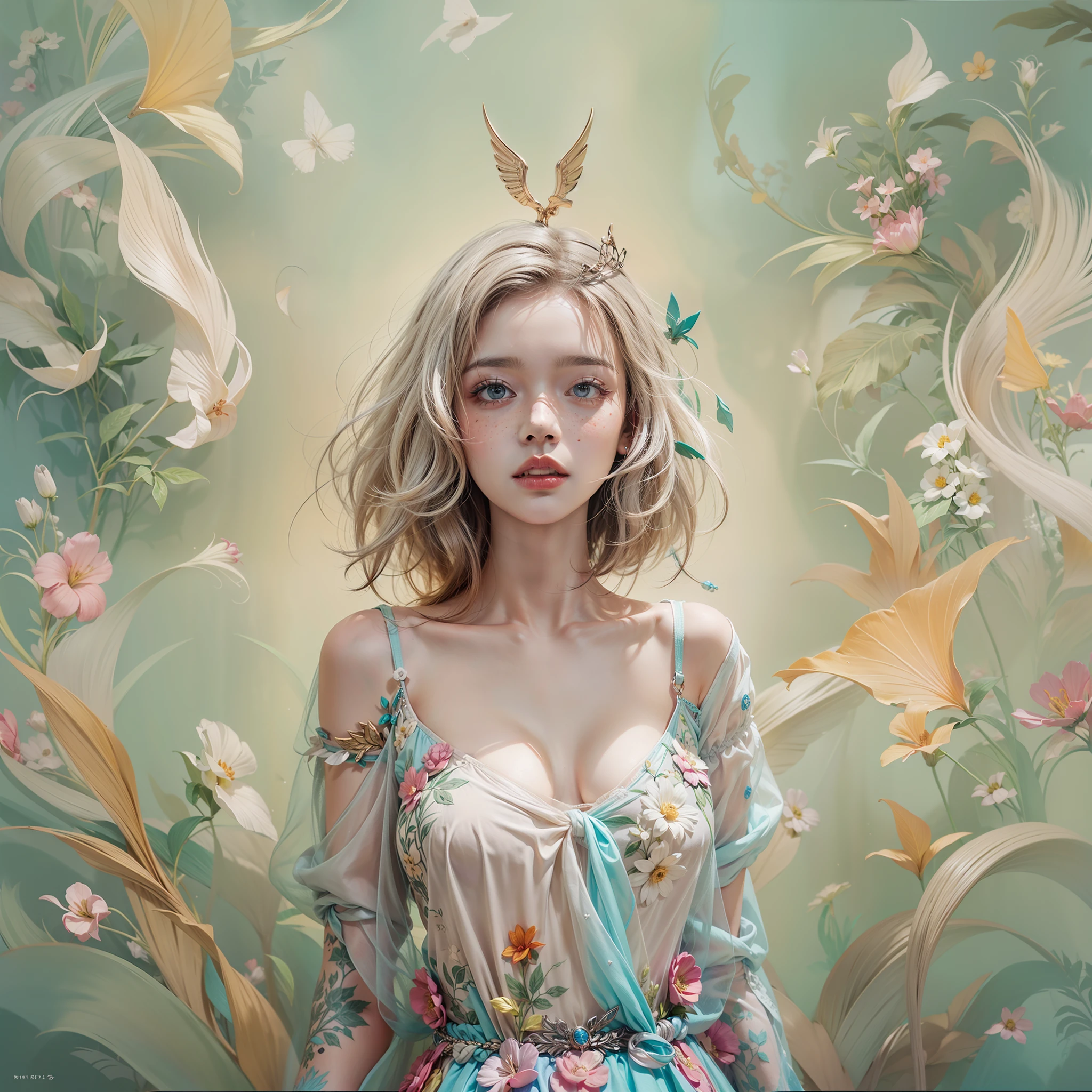 girl、Photo、Fantastical、Loretta Luxe、PastelColors、hitornfreckles、surrealism:1.3,