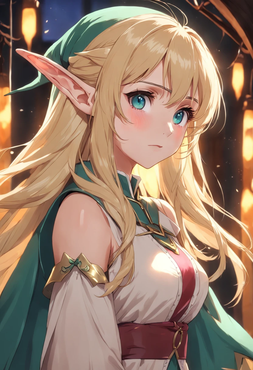 mature anime elf woman blonde