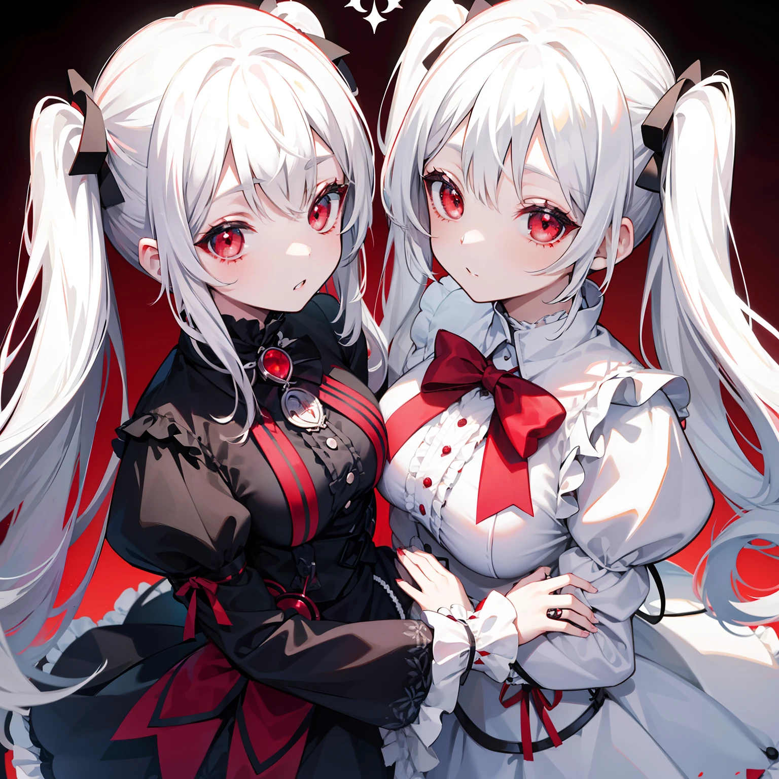 Vampire, fangs, plaid dress, bow, lolita fashion, lolita style, anime girl cosplay, loli, cute, angelic pretty, loli, portrait of lolita girl, red checker, y 2k, y2k, emo style, non-mainstream, red checker, mine-series girl, harajuku style, exaggerated dressing, complex decorations, rock style, gothic style
