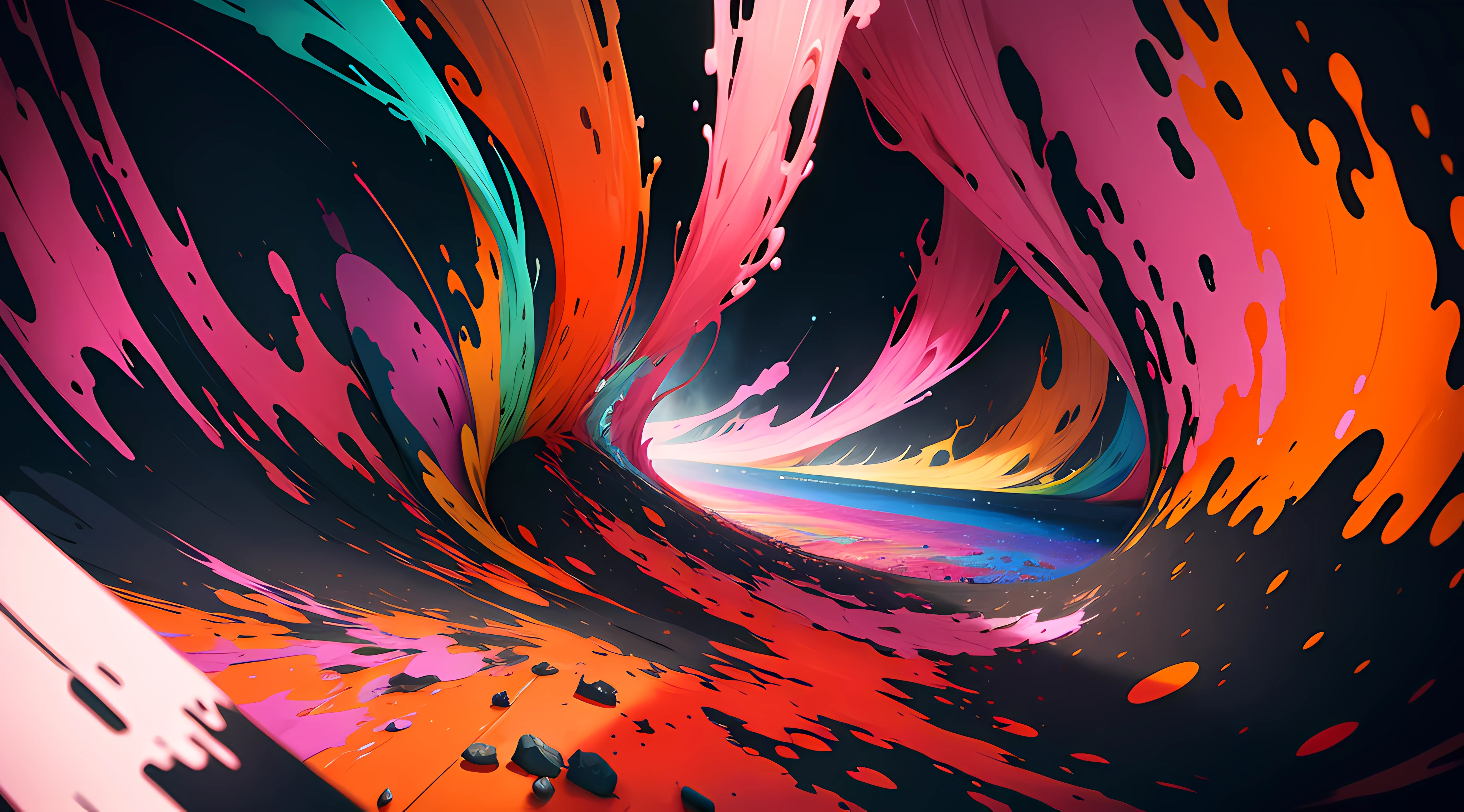 Colorful color palette,The chaos of endless nothingness