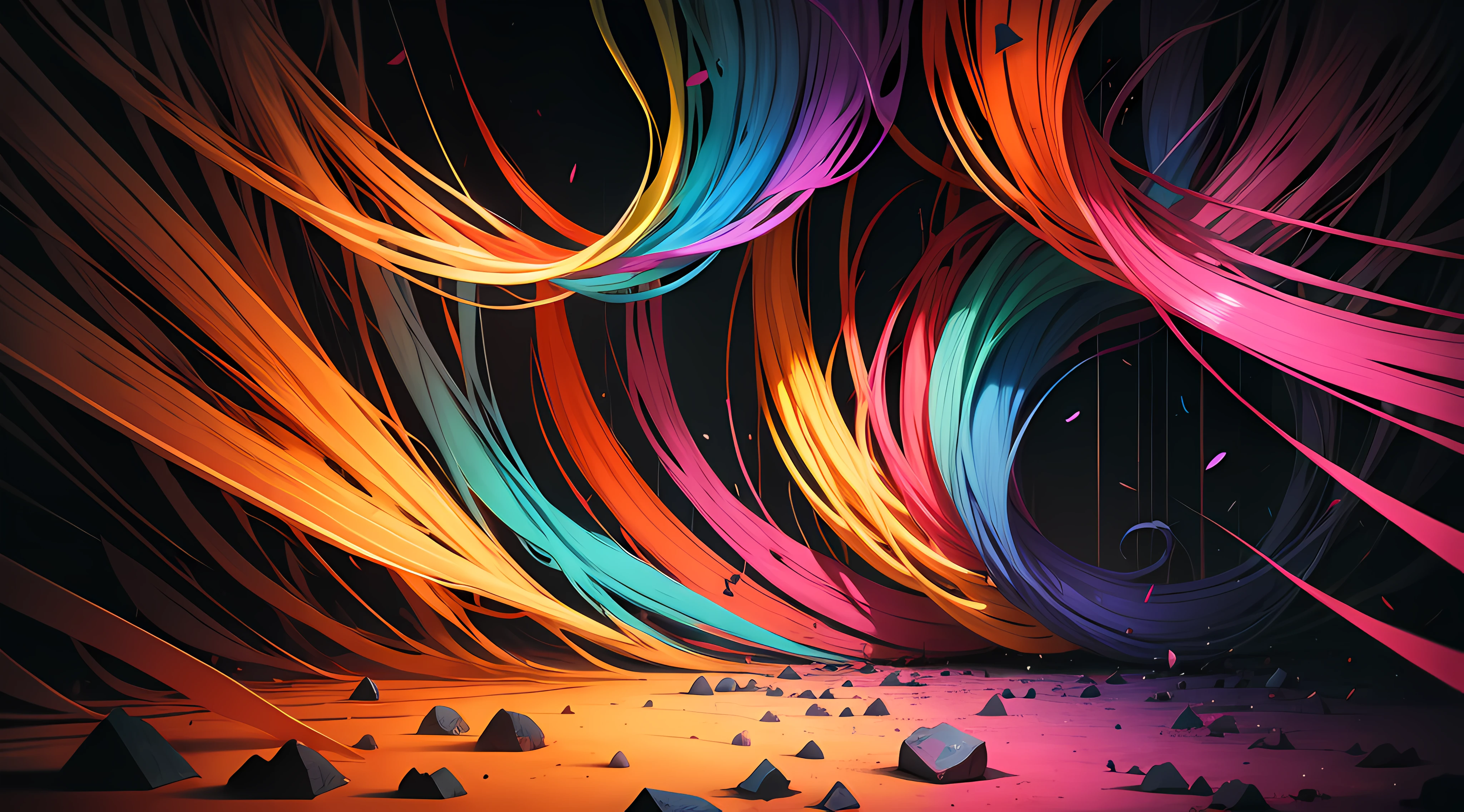 Colorful color palette,The chaos of endless nothingness