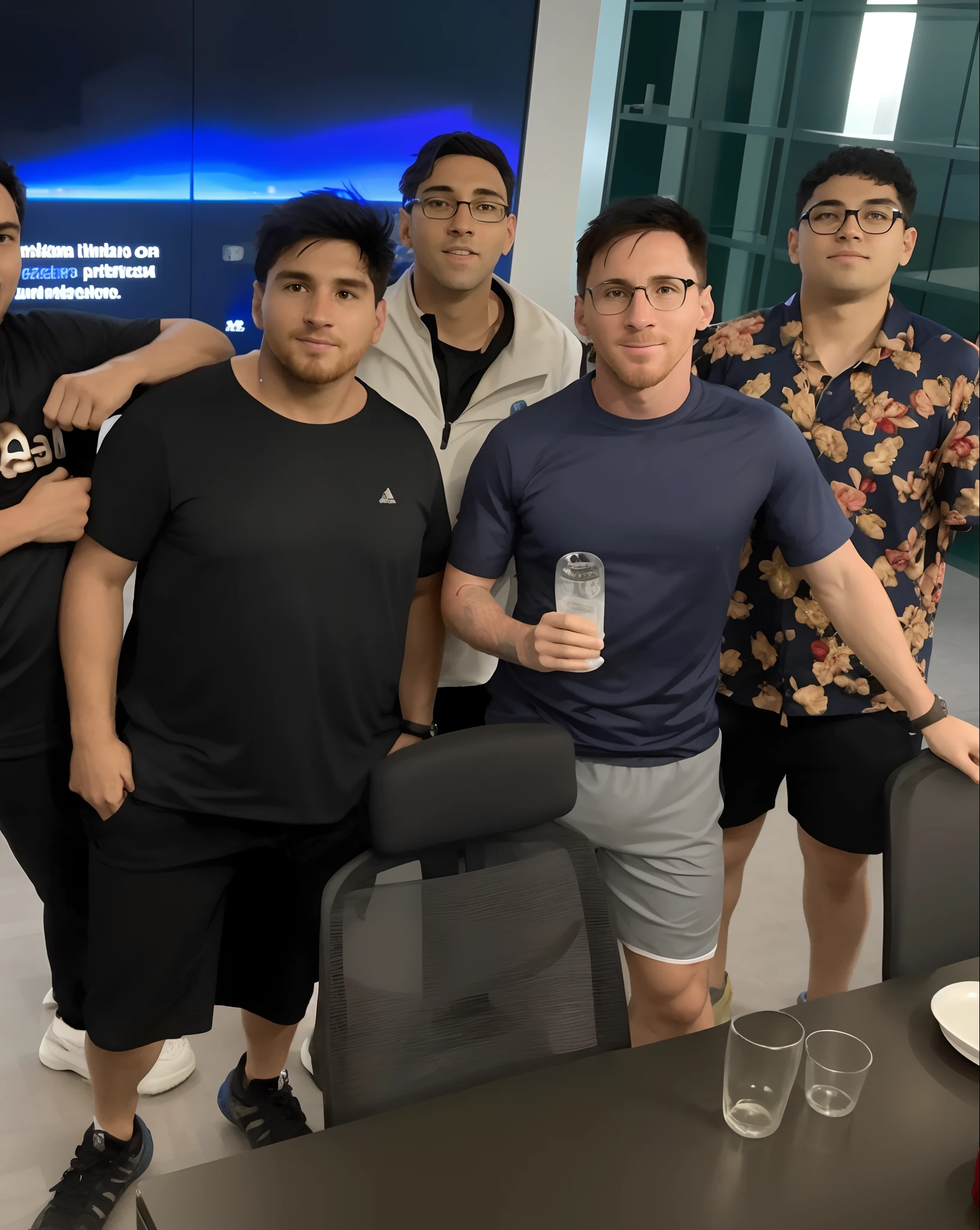 Photo with Messi,Messi is on the left side of the frame,There are only two people in the picture