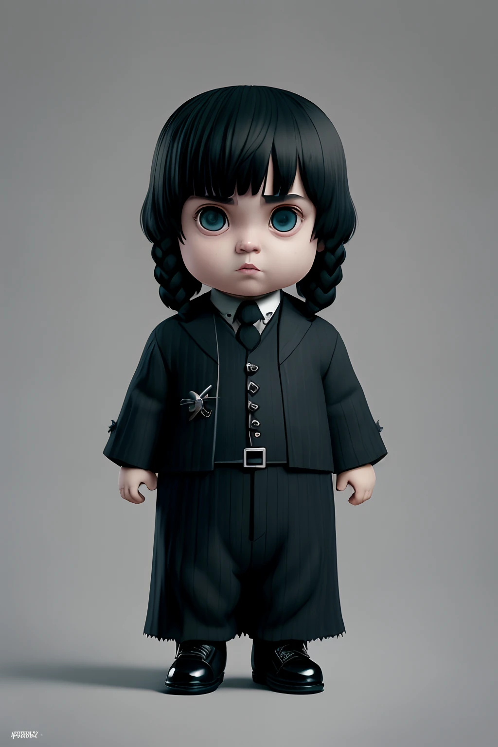 (cbzbb:1.25), wednesday, The Addams Family, artstation,full body view, very horror background.1femal.