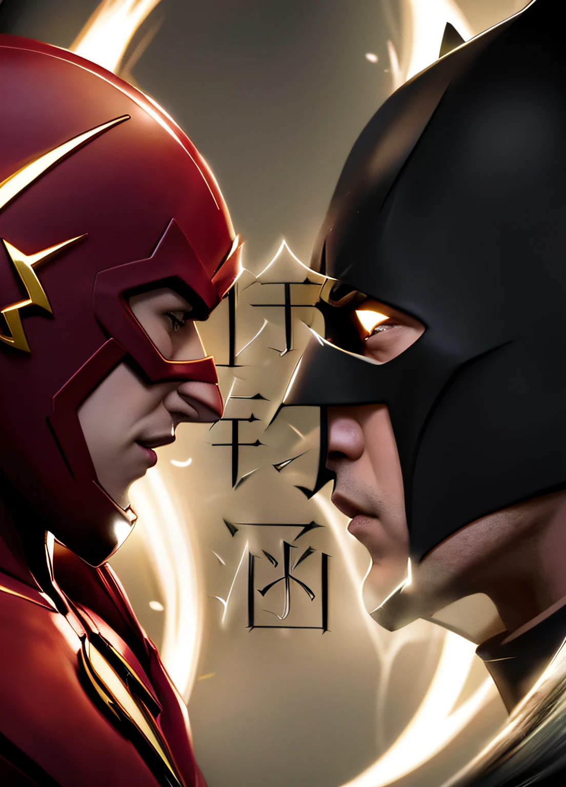 The Flash and Batman fight