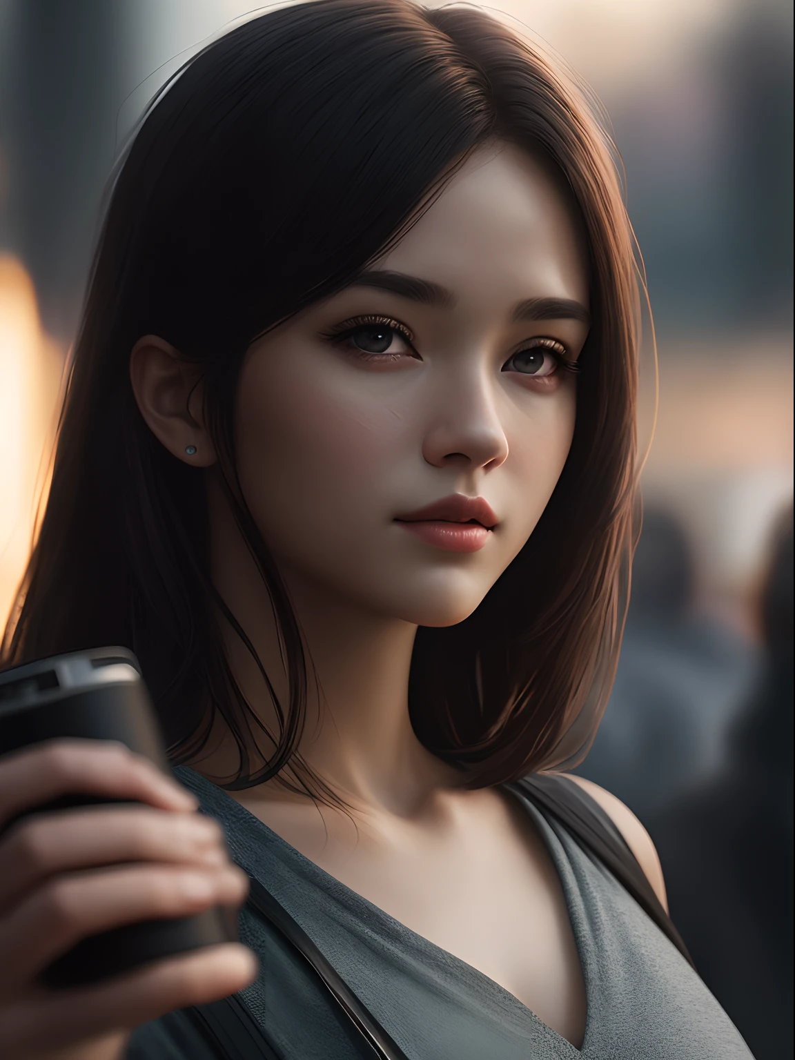 An 8K realistic masterpiece with perfect anatomy: Holding Planet Earth in one hand、with an undeformed face, Cinematic lighting, depth of fields,Realism, Photorealistic, Hyper-Realism, Professional Photography、Beautuful Women