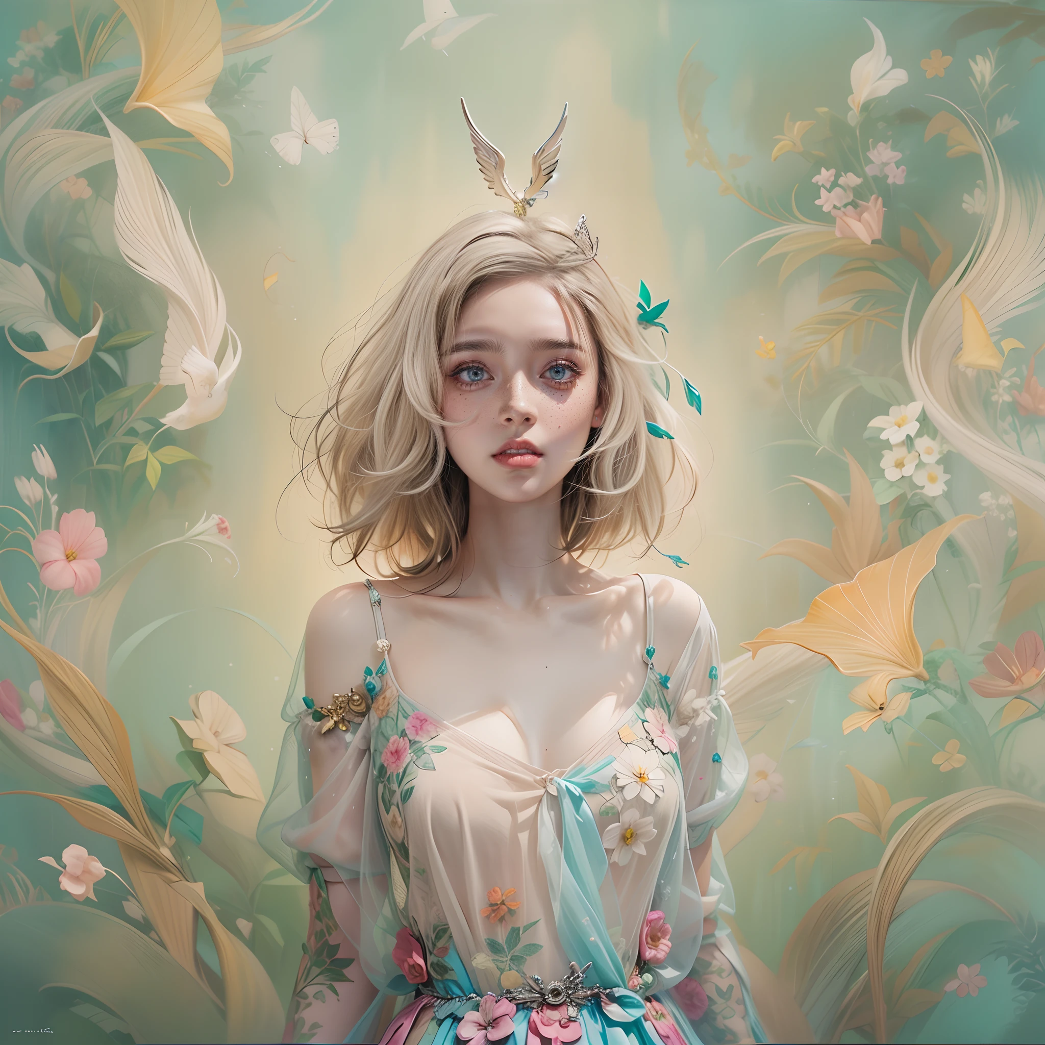 "(((obra-prima))), melhor qualidade, ultra-detallhado, High resolution CG image with a beautiful blonde woman with bright blue eyes, retratados em detalhes fascinantes. His delicate body is accurately represented at every angle. Ela possui longos cabelos loiros que caem suavemente sobre seu vestido da era vitoriana. The upper part of his body is sculpted to perfection. "