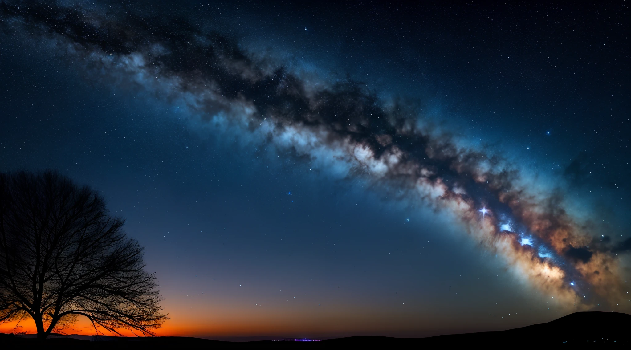 Imagine a heavenly scenario, with the night sky full of bright stars. In the center of this starry sky, luminosa e transcendental uma aura suave e radiante, que emana uma luz dourada e calorosa.