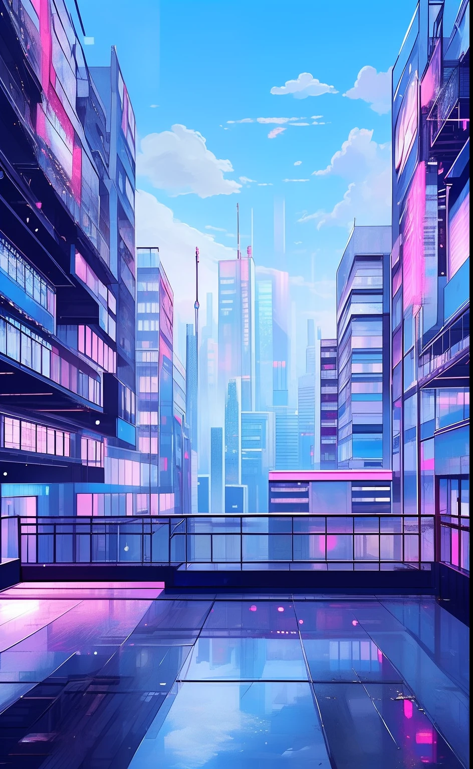 Best quality, masterpiece, super resolution, cyberpunk, cityscape, holographic, gold tone, silver, premium