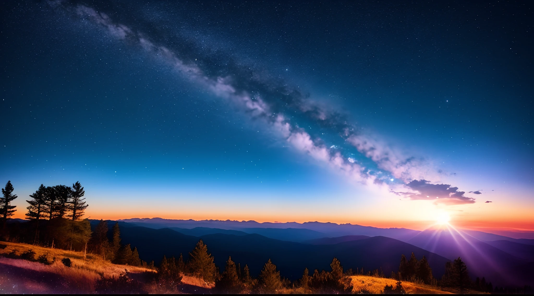 Imagine a heavenly scenario, with the night sky full of bright stars.