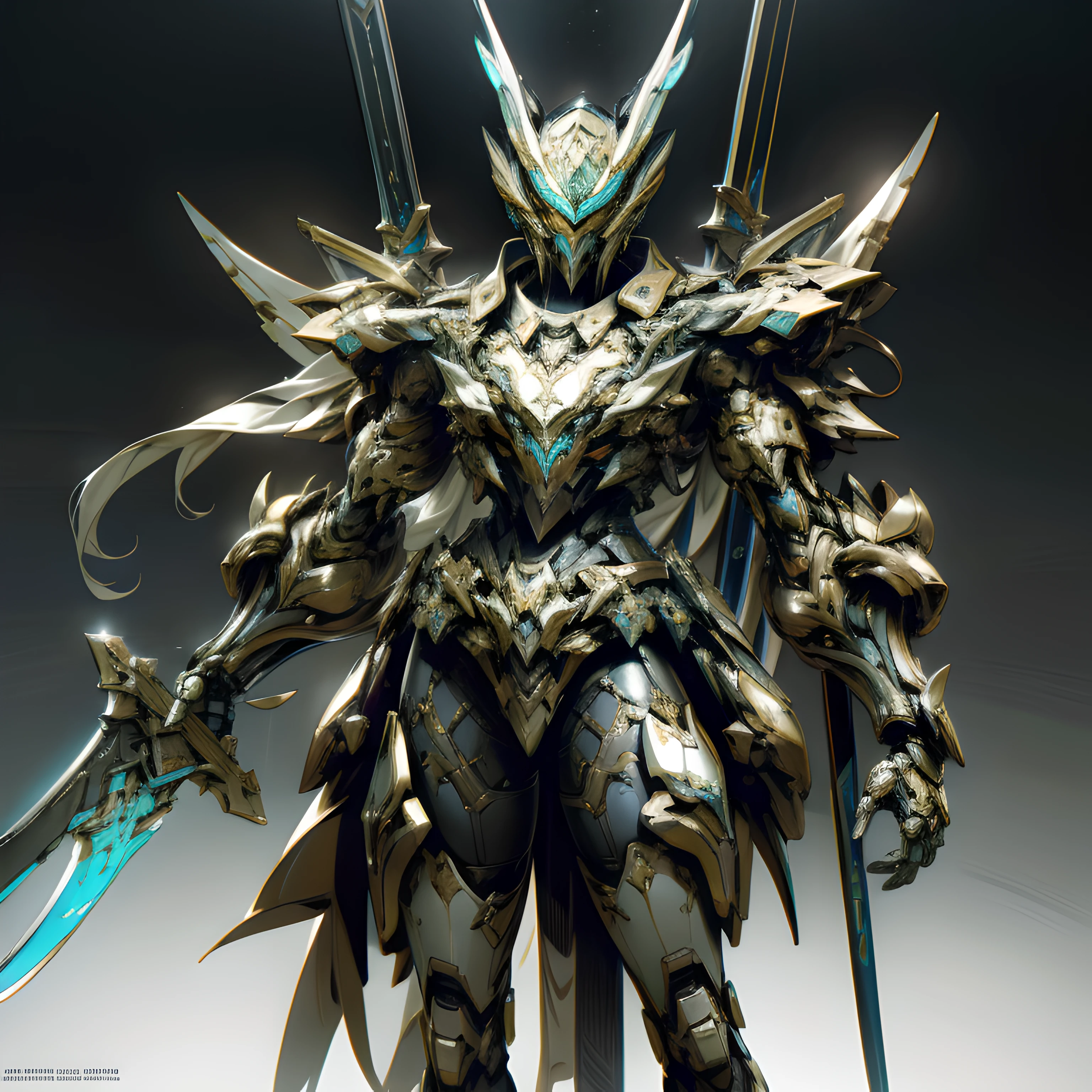 anime figure,Holding a sword in hand,The background glows, high quality warframe fanart, detailed warframe fanart, intricate glowing mecha armor, exquisite warframe fanart, warframe art, High quality digital concept art, warframe fanart, detailed warframe, warframe concept art, greek god in mecha style, ultra detailed game art