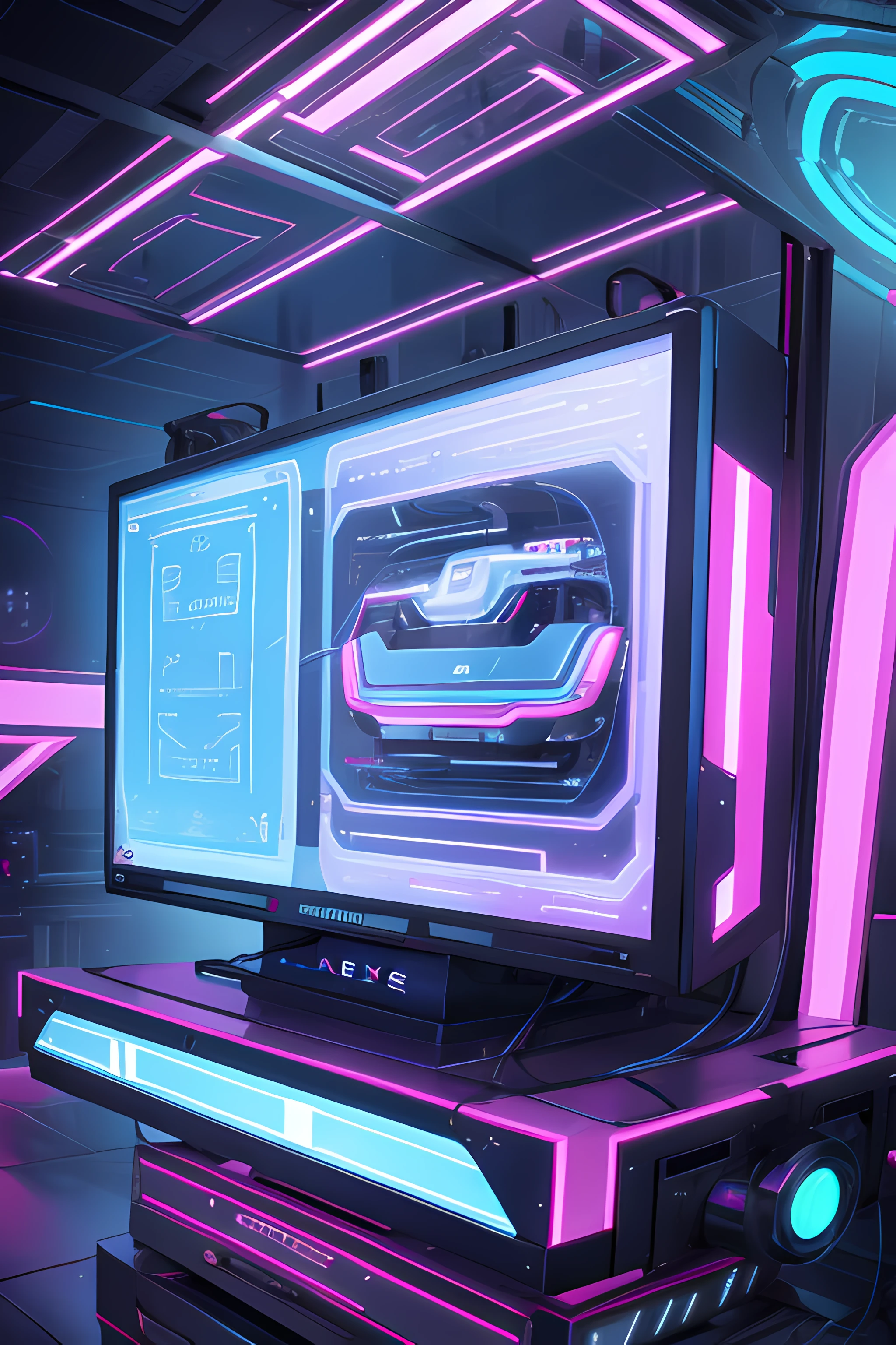 Galaxie-Thema Neon-Runenstern.((Technischer Roboter))