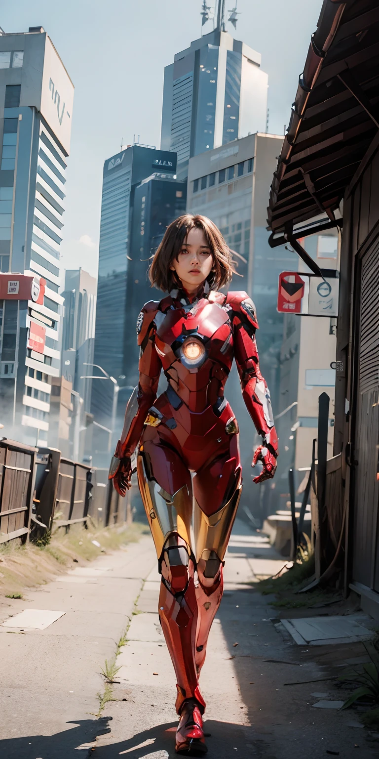 (1girl:1.3), solo,__body-parts__, official art, unity 8k wallpaper, ultra detailed, beautiful and aesthetic, beautiful, masterpiece, best quality, RAW, masterpiece, super fine photo,, best quality, super high Resolution, photorealistic, sunlight, full body portrait, stunningly beautiful,, dynamic pose, delicate face, vibrant eyes, (side view), she is wearing a futuristic Iron Man mech, red and gold, Highly detailed abandoned warehouse background, detailed face, detailed complex busy background, messy, gorgeous, milky, high detailed skin, realistic skin details, visible pores, sharp focus, volumetric fog, 8k uhd, dslr camera, High quality, film grain, fair skin, photorealism, lomography, sprawling metropolis in a futuristic dystopia, view from below, translucent