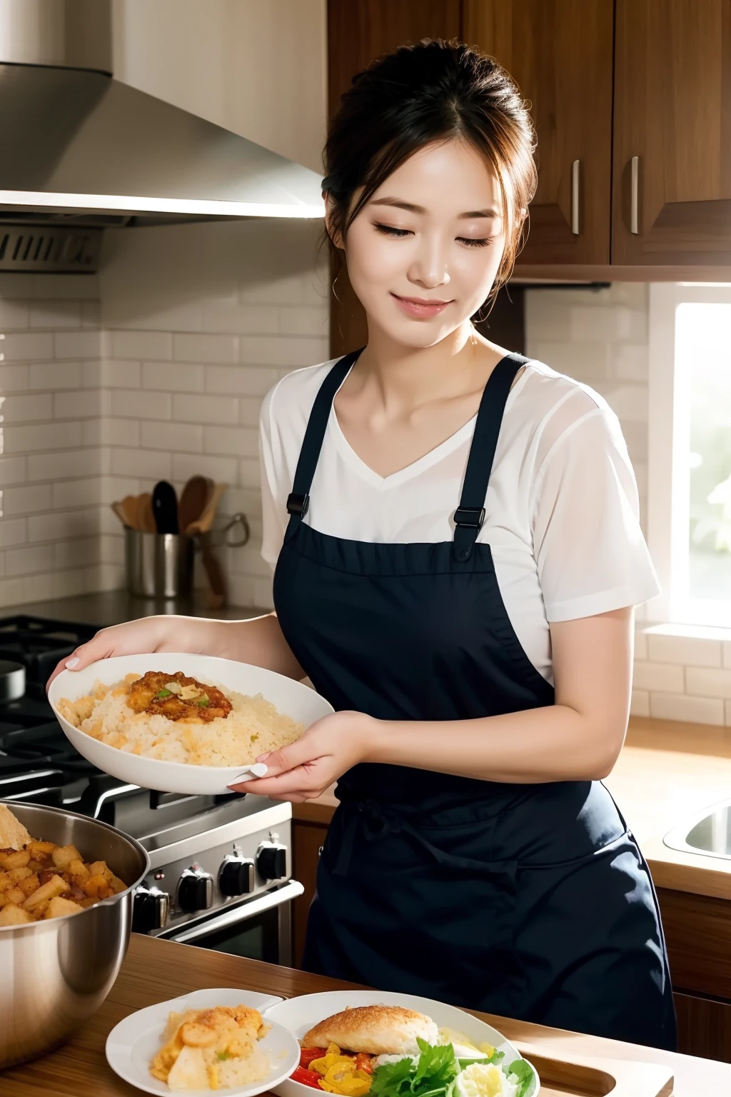 Beautuful Women,Cook,Bright light