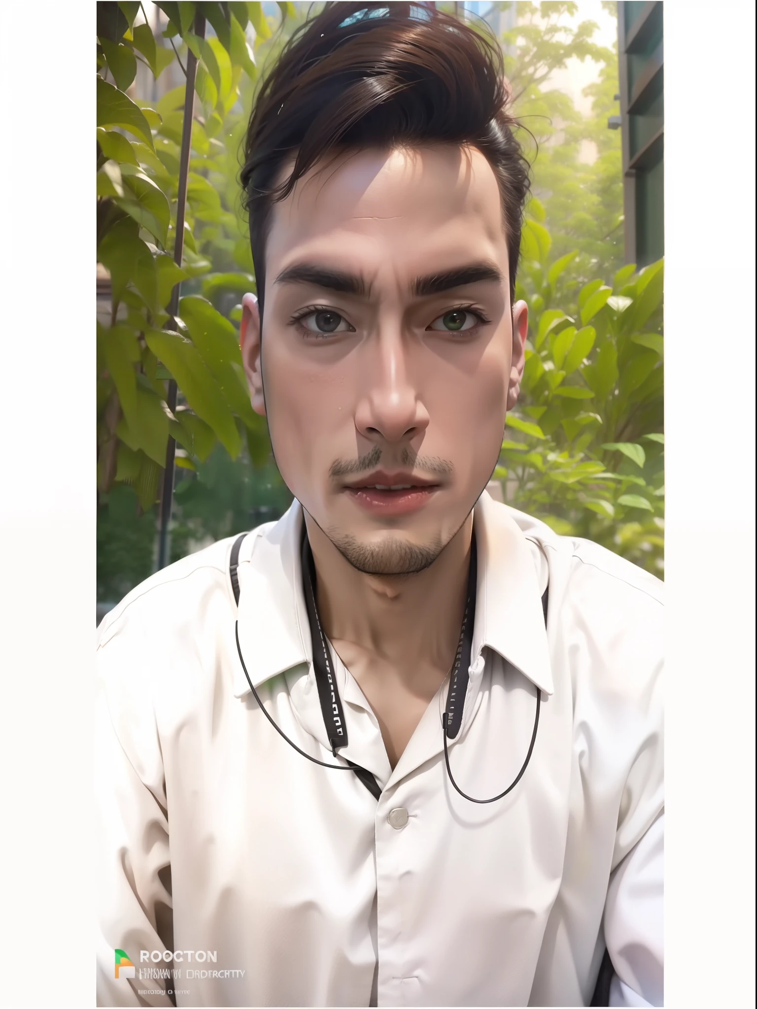 Change background green City, Handsome boy, 4k, Ultra HD
