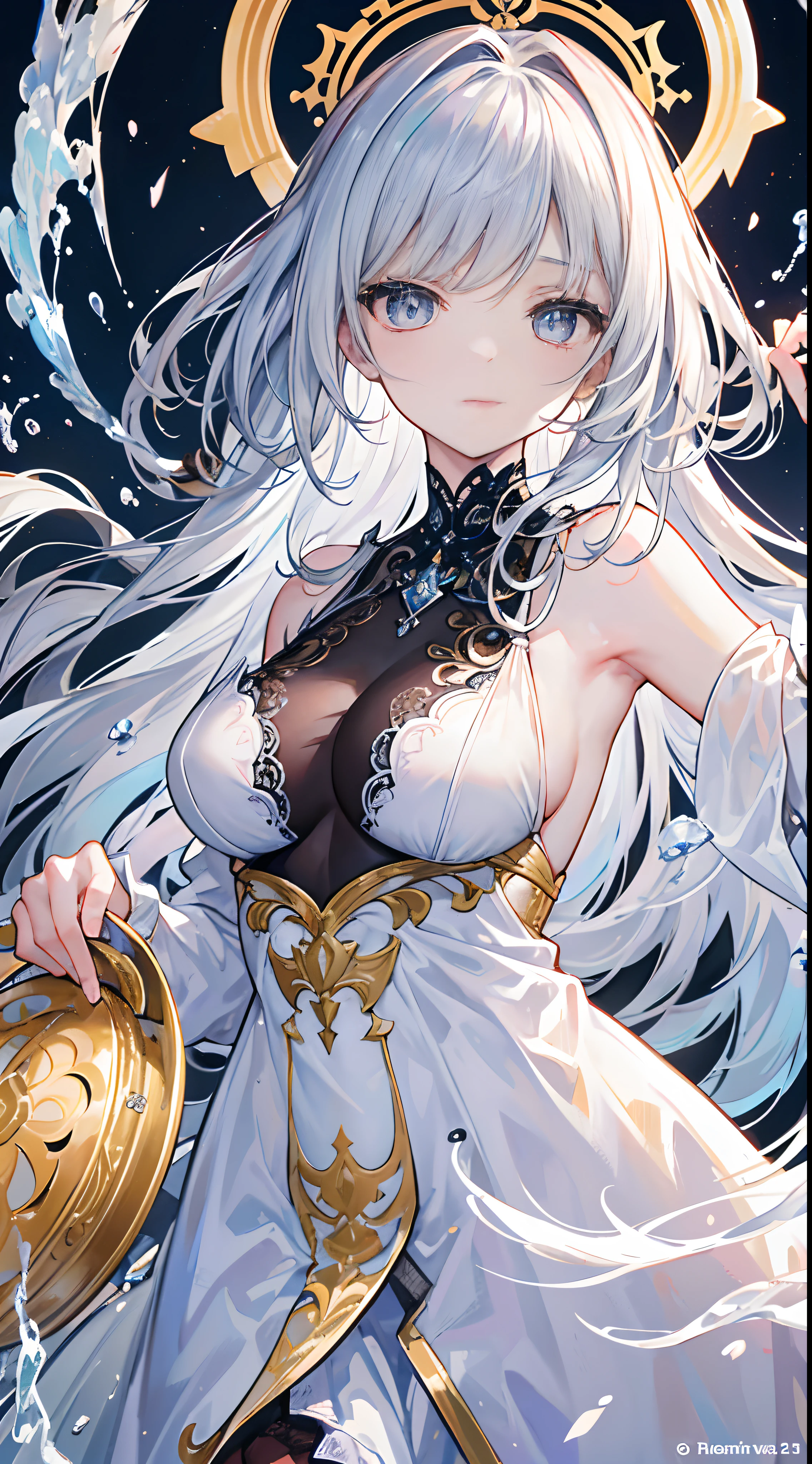 tmasterpiece,Best quality,Best quality,astounding,beatiful detailed eyes,((1个Giant Breast Girl)),finely detailled,depth of fields,Extremely detailed CG unified 8k wallpaper,独奏,Bust photo,(Other Mui Ne water),(A girl in a silver dress)、(Very gorgeous metal style)、((Metal crown with ornate stripes))、((Various metals background))、(Splashing molten iron、(Fluttering hair)、(Hair like molten metal)、(thin face)、,(Fine Eye),(Silvercoat),(Gold ornaments),(full bodyesbian),(Floating gold and silver),(Everything that flows),(Everything that flows and melts),(flowing iron),(Liquid silver)),(((The flowing lace melts))